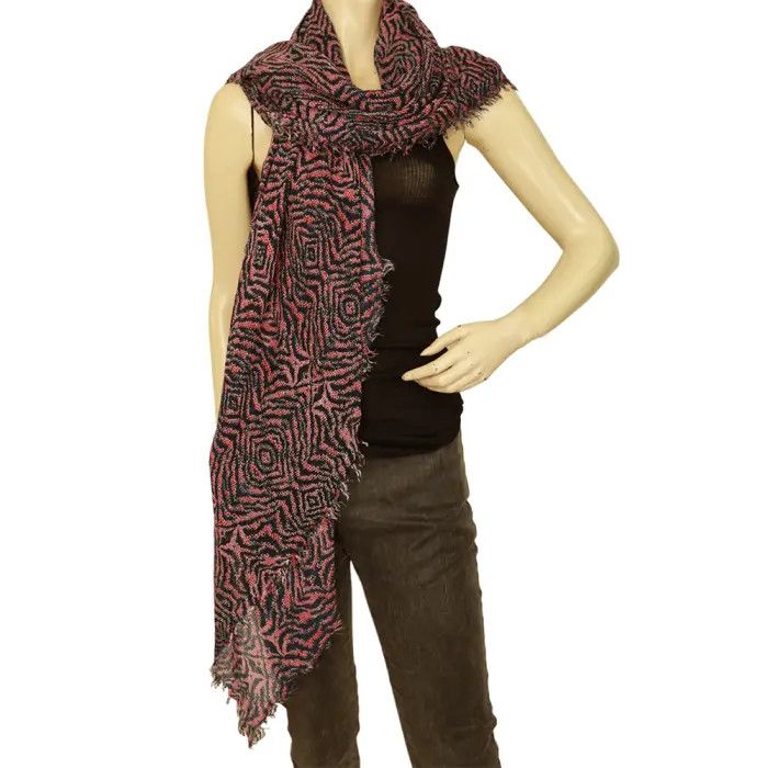 Zadig & Voltaire Zadig & Voltaire Delta All Over Zebra Blue Pink Scarf Scarf Size ONE SIZE - 5 Thumbnail