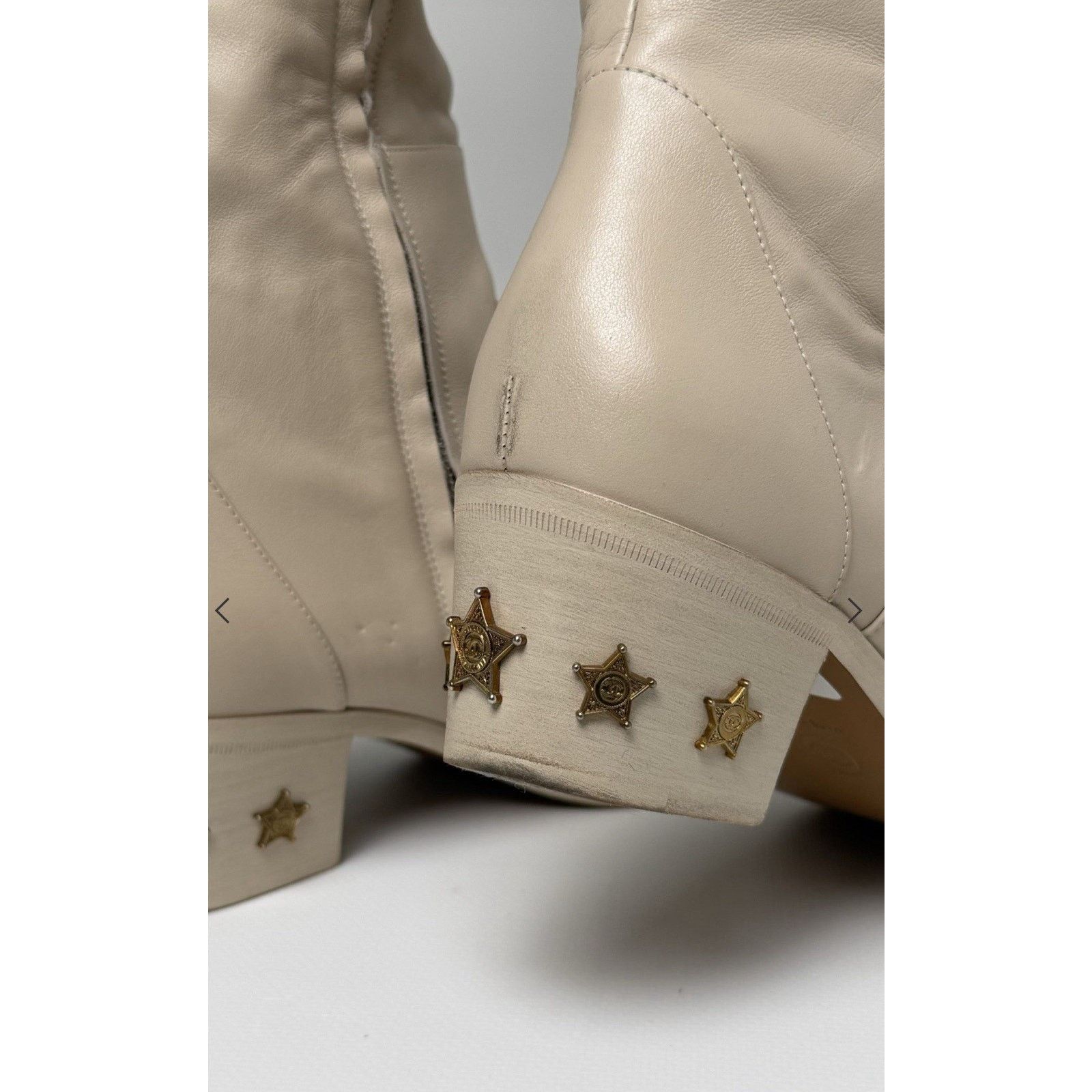 Chanel Chanel Beige Leather Paris Dallas Thigh High Boots Sz. 40 Size US 9 / IT 39 - 2 Thumbnail