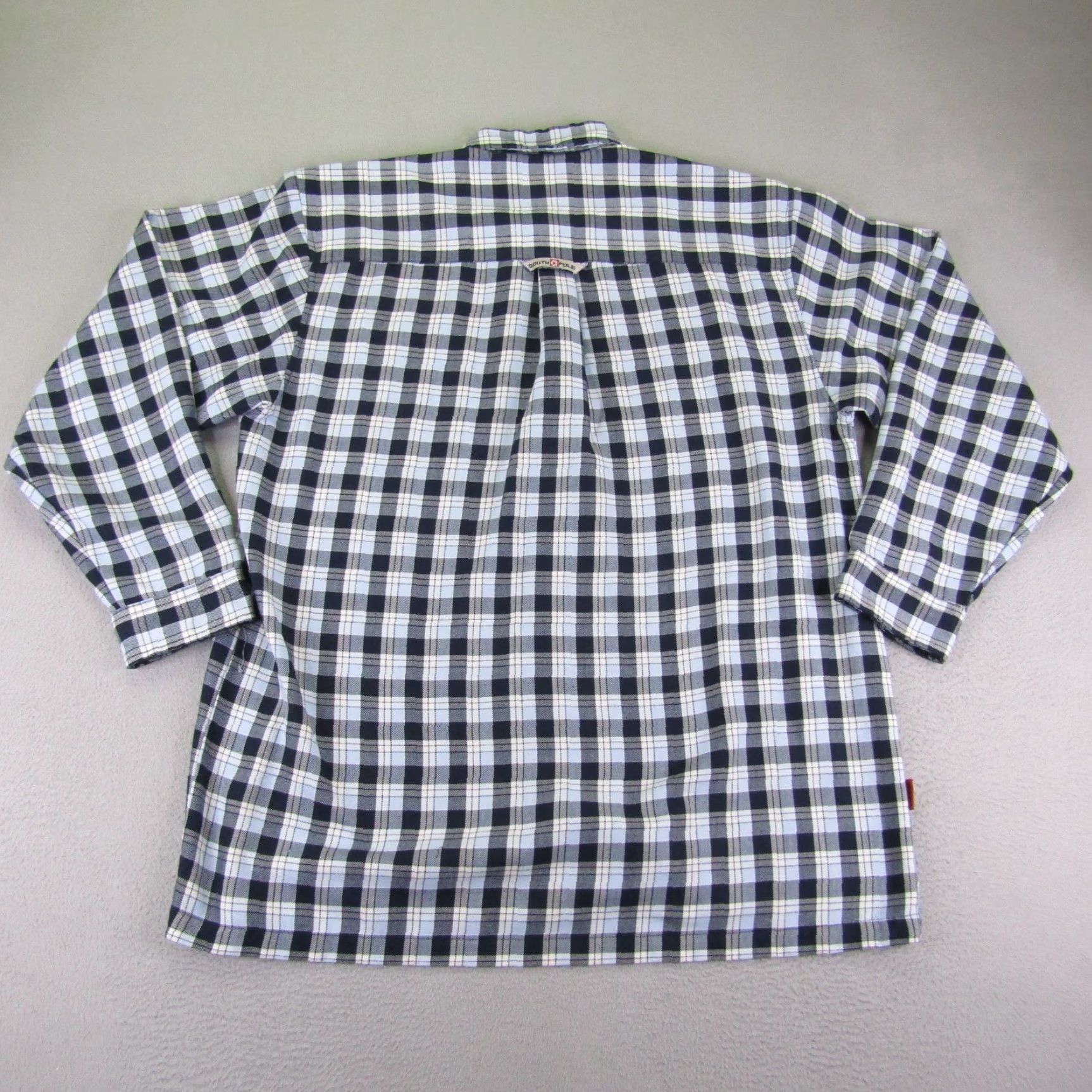 Southpole VINTAGE Southpole Shirt Mens XL Blue Plaid Flannel Button-Up 90s Y2K Classic Hip Hop Outdoor Easy Care Pockets Mens Size US XL / EU 56 / 4 - 4 Thumbnail