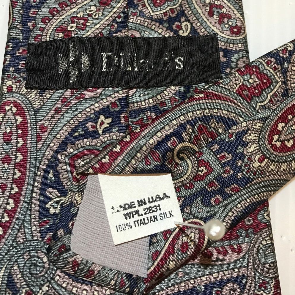Dillard's Dillard’s Italian Silk Paisley Classic Wide Necktie Size ONE SIZE - 2 Thumbnail