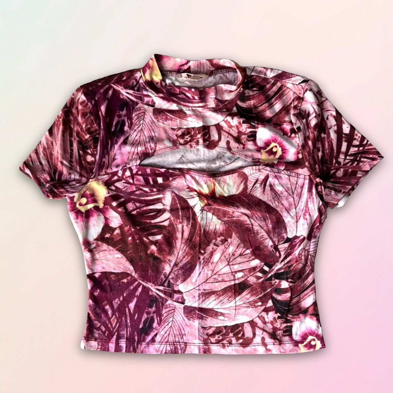 Guess Guess, Floral, Mock Neck Cropped Top Size M / US 6-8 / IT 42-44 - 1 Thumbnail