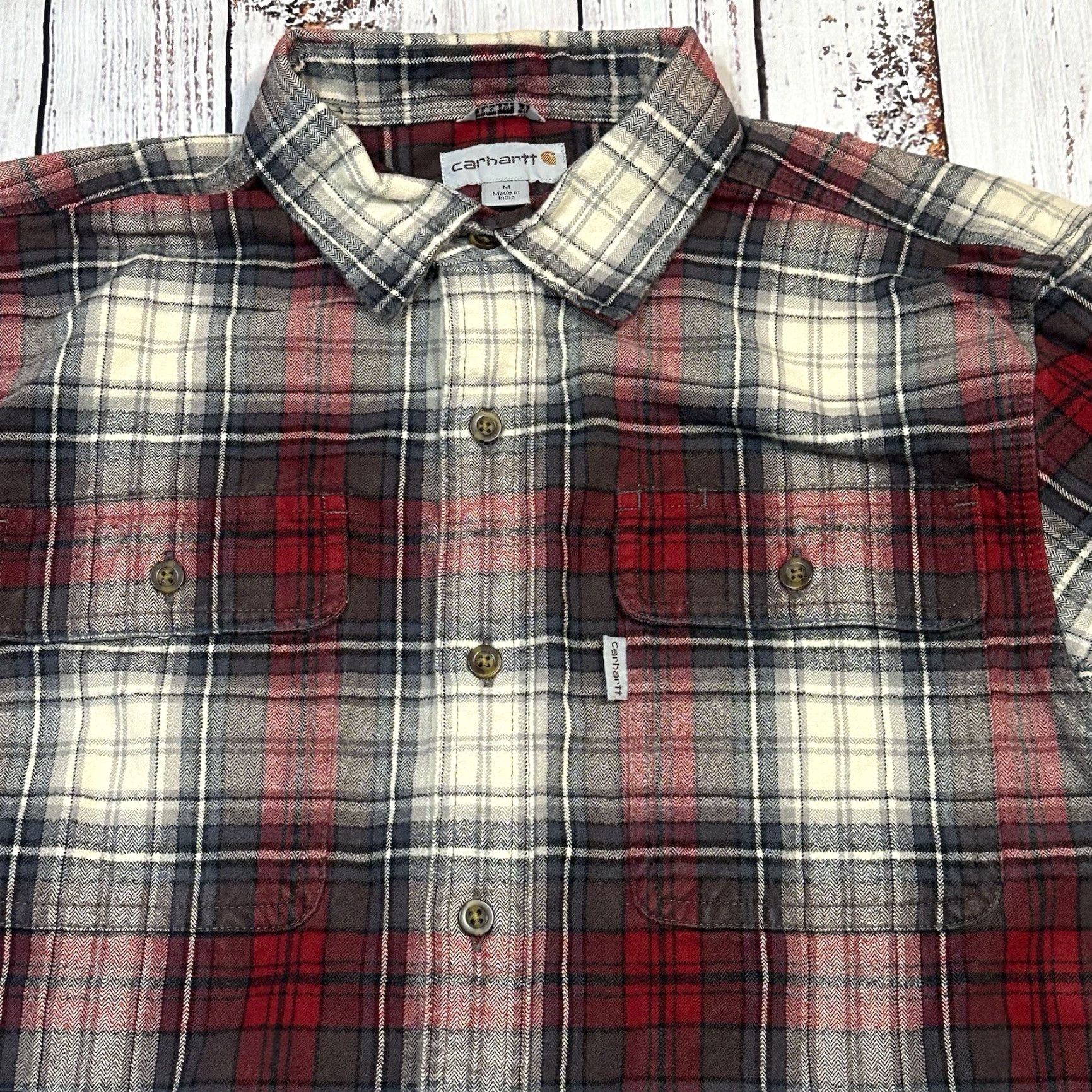 Carhartt Carhartt Shirt Mens M Black Plaid Button-Up 2 Pocket Logo Workwear Flannel Cotton Original Fit Size US M / EU 48-50 / 2 - 3 Thumbnail