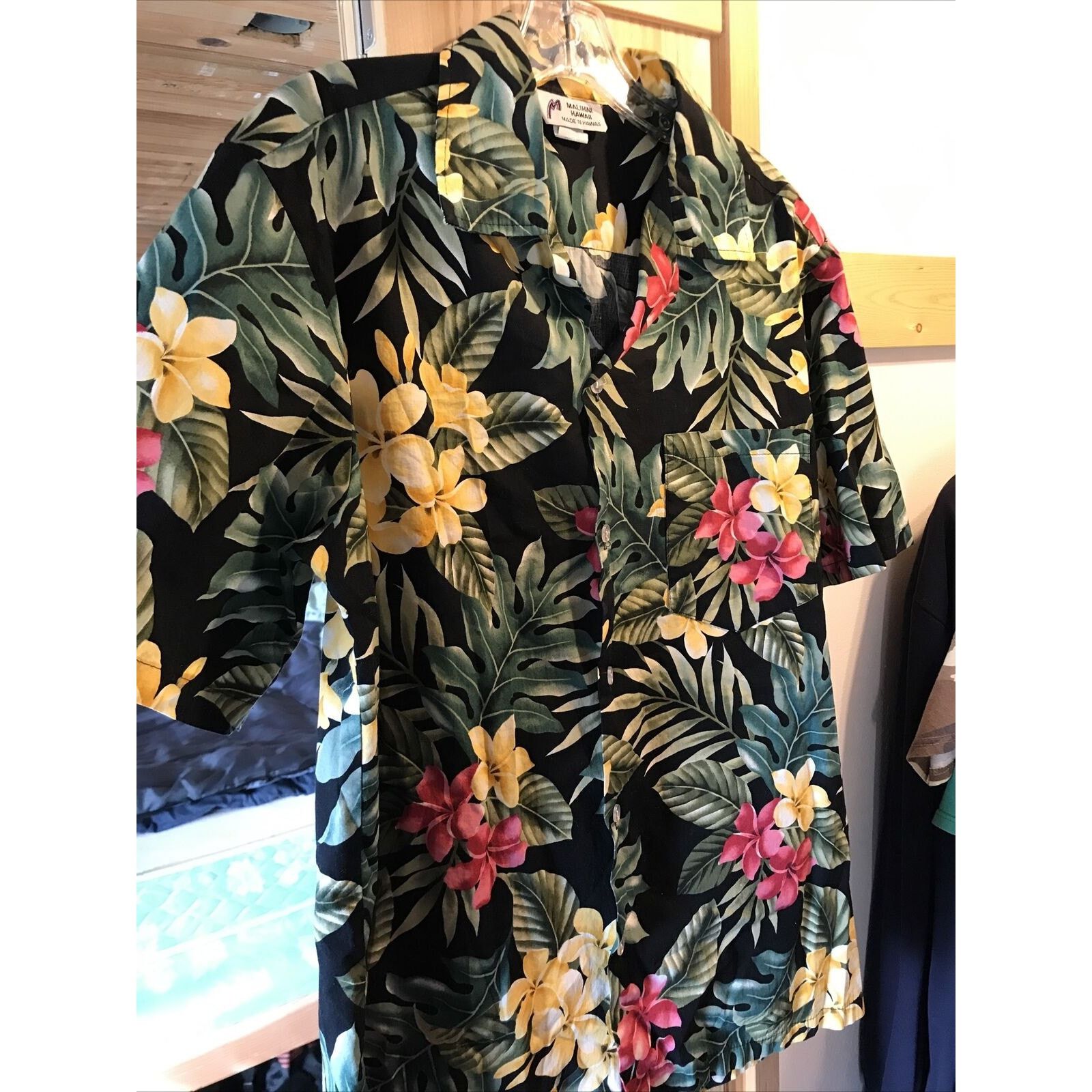 Other Malihini VTG Men L Black Floral Button Cotton Hawaiian Shirt Size US L / EU 52-54 / 3 - 5 Thumbnail
