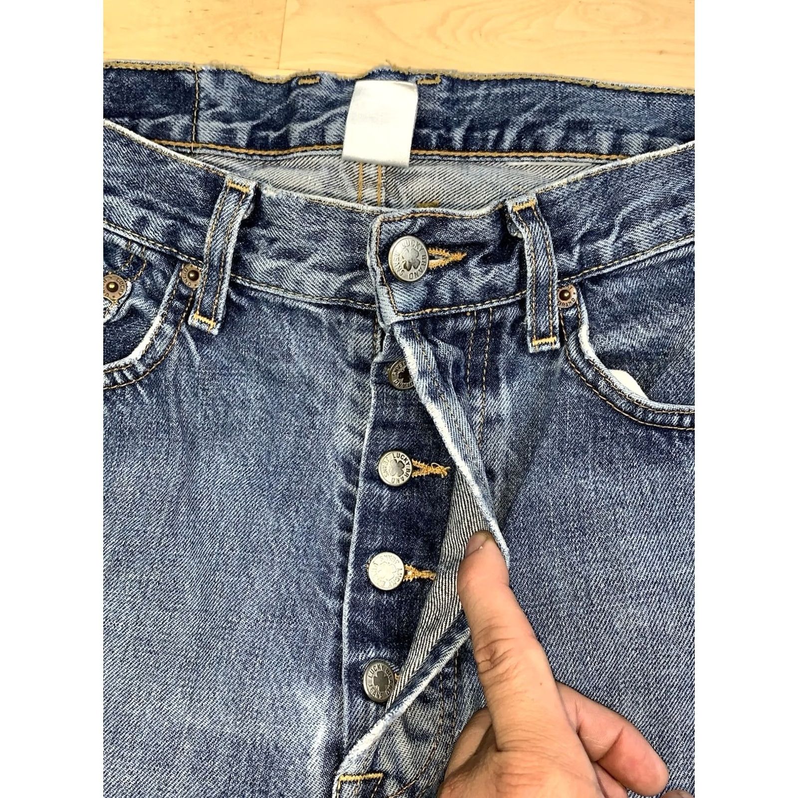 Lucky Brand Lucky Brand Jeans Men 30x29 Blue Denim Straight Button Fly 13134 Jeans Regular Fit Inseam 29 Size US 30 / EU 46 - 3 Thumbnail