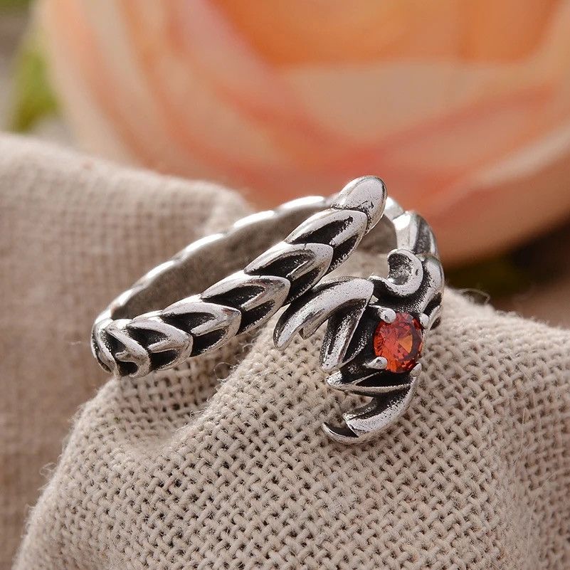 Jewelry Retro Scorpion Crystal Ring Size ONE SIZE - 3 Thumbnail