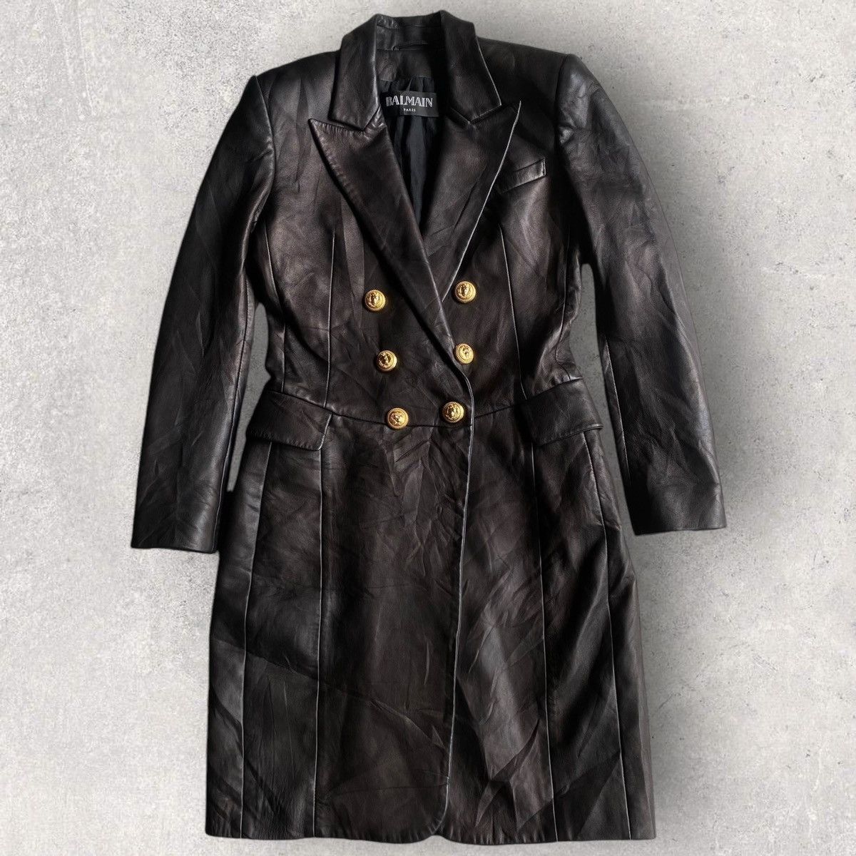 Balmain Balmain Double Breasted Sheep Leather Coat Size S / US 4 / IT 40 - 1 Thumbnail