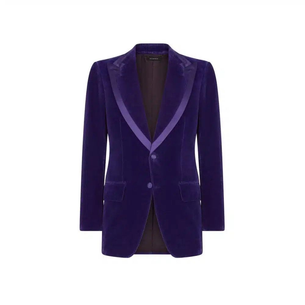 Tom Ford o1loc1c1025 JEAPT2 Velvet Jacket in Blue Size US M / EU 48-50 / 2 - 1 Thumbnail