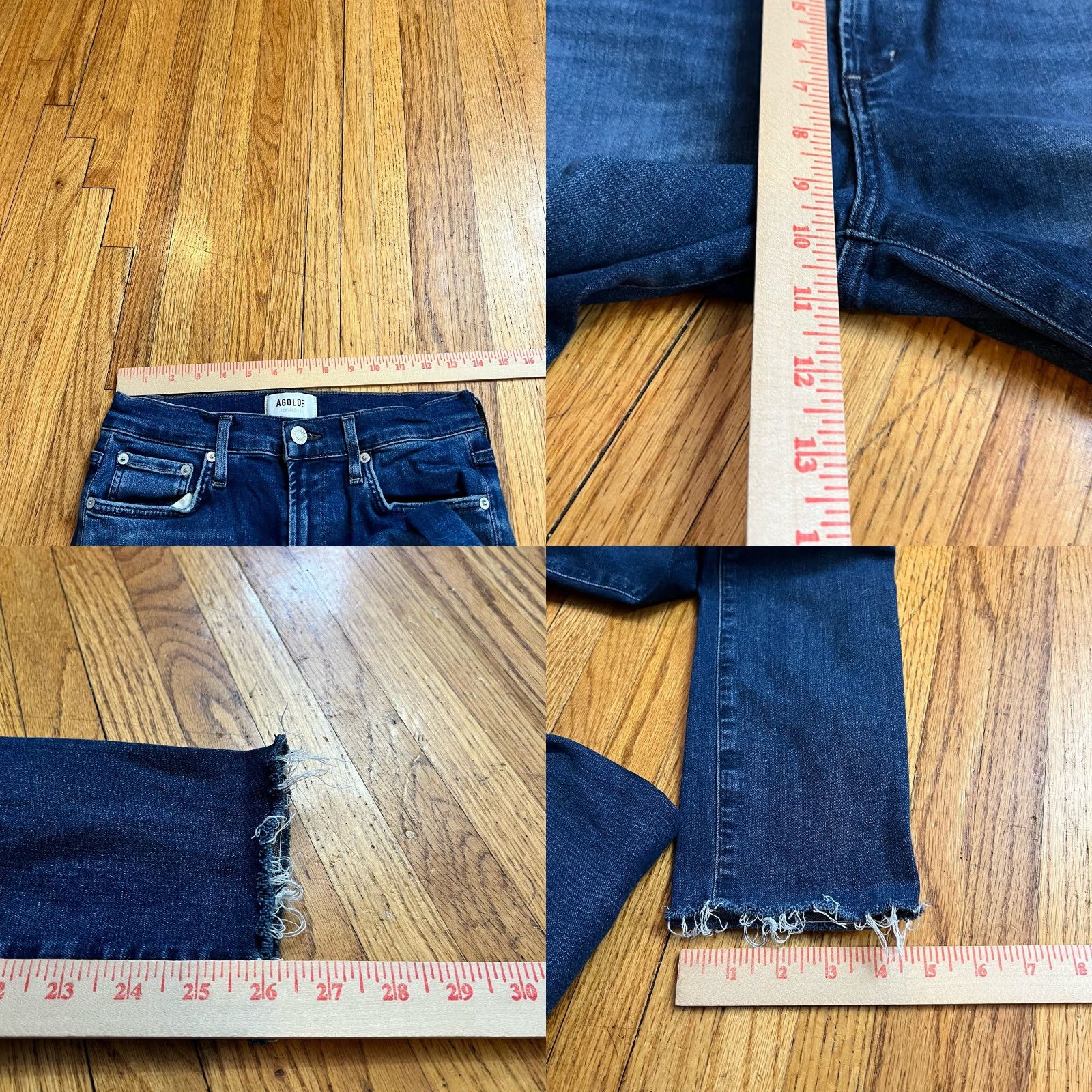 Agolde AGOLDE Jeans Womens 28 Sophie Crop Skinny Pants Raw Hem Jeans Women 28 Crop Skinny 27x26 Blue Womens Size 28" / US 6 / IT 42 - 8 Thumbnail