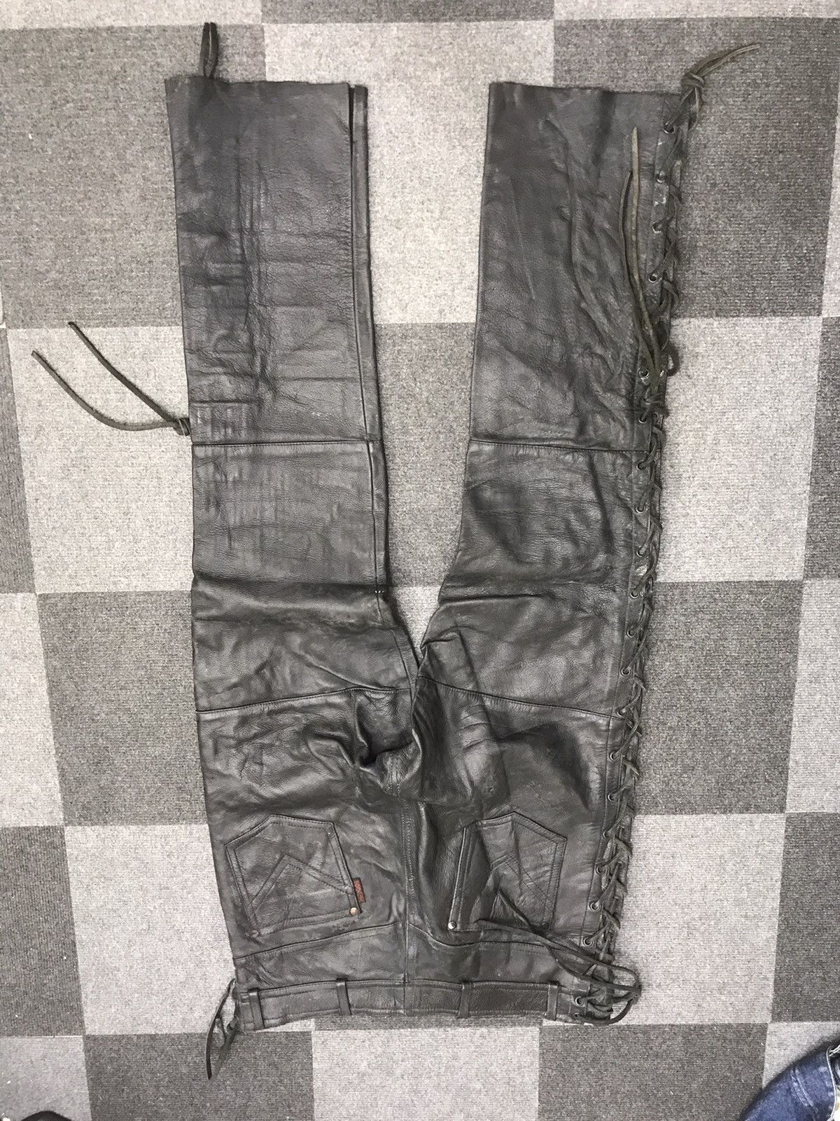 Genuine Leather HARRO STREETWEAR Side Lace Cowboy Leather Pant Size US 37 - 6 Thumbnail