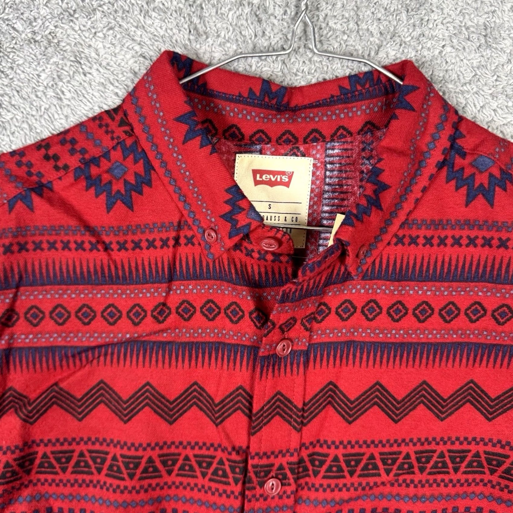 Levi's VINTAGE Levi’s Southwestern Flannel Shirt Men S Aztec Western Cowboy Rodeo Utility Work Rockabilly NEW Size US S / EU 44-46 / 1 - 4 Thumbnail