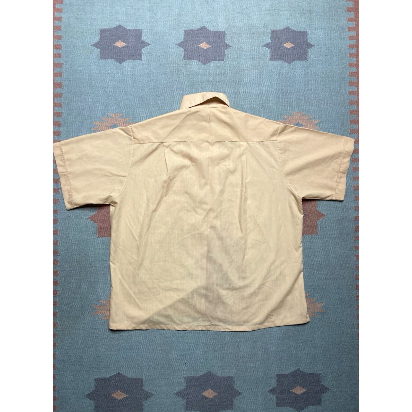 Vintage VINTAGE 60s 70s button shirt short sleeve pale yellow lightweight cotton Large Mens Shirt Size US L / EU 52-54 / 3 - 6 Thumbnail