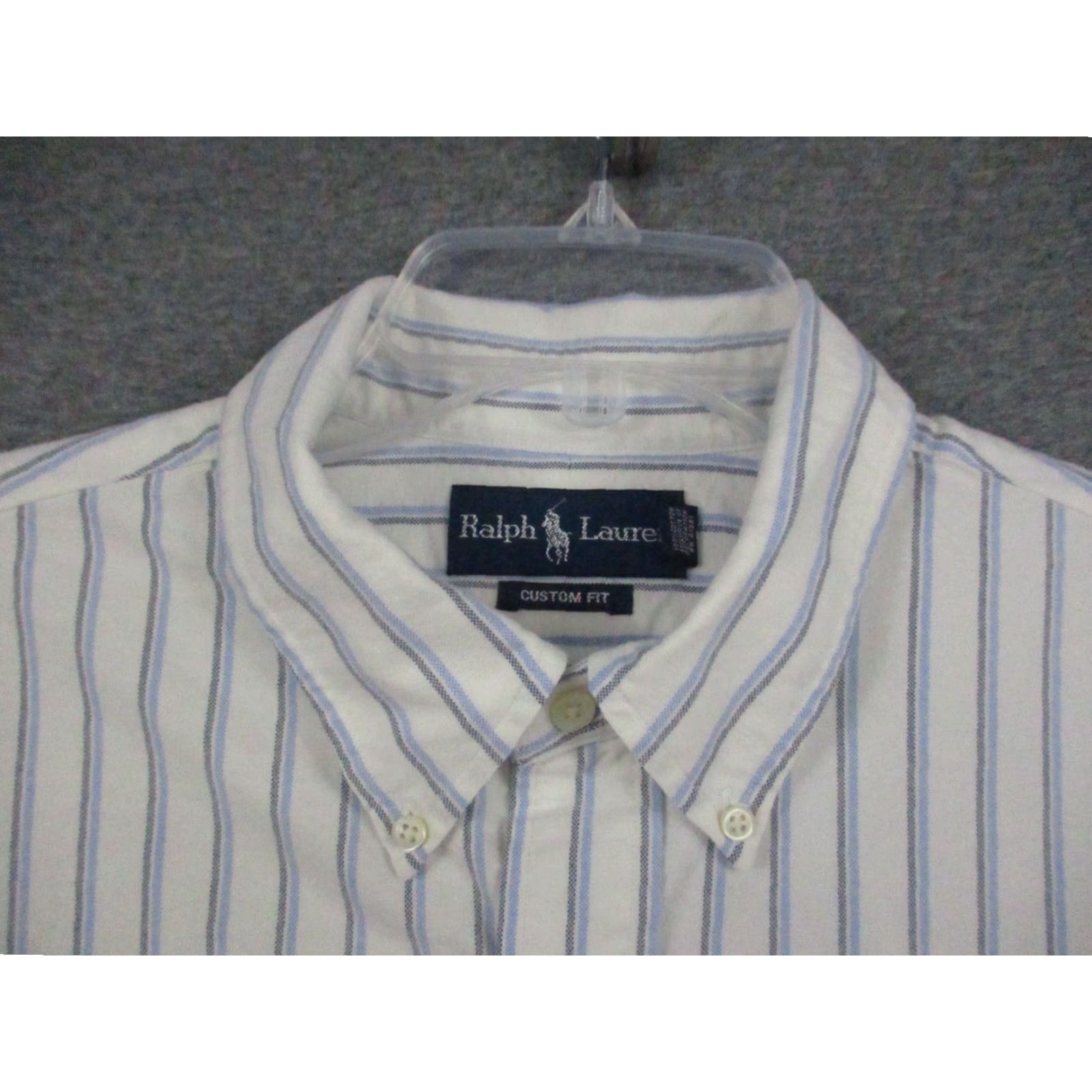Ralph Lauren Ralph Lauren Shirt XL Men Button-Down Classic Fit Blue Stripe Logo Pony Long Sleeve Blue Polo Button-Up Shirt Reg/Regular Fit Mens Size US XL / EU 56 / 4 - 5 Thumbnail