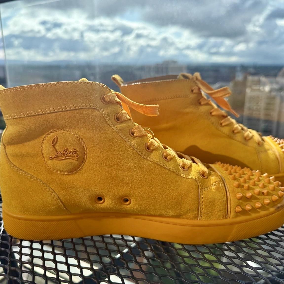 Christian Louboutin Christian Louboutin Louis Spikes – Yellow Suede – EU 43.5 Size US 9.5 / EU 42-43 - 13 Thumbnail