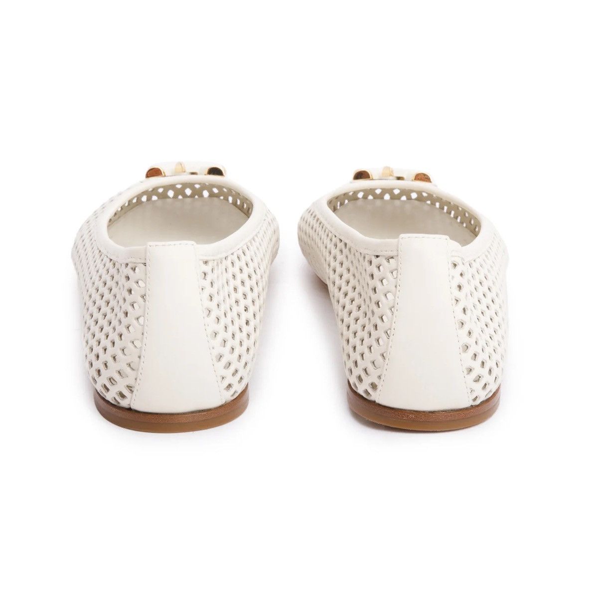 Louis Vuitton LOUIS VUITTON White Perforated Calf Leather Shake Flat Size US 6 / IT 36 - 5 Thumbnail