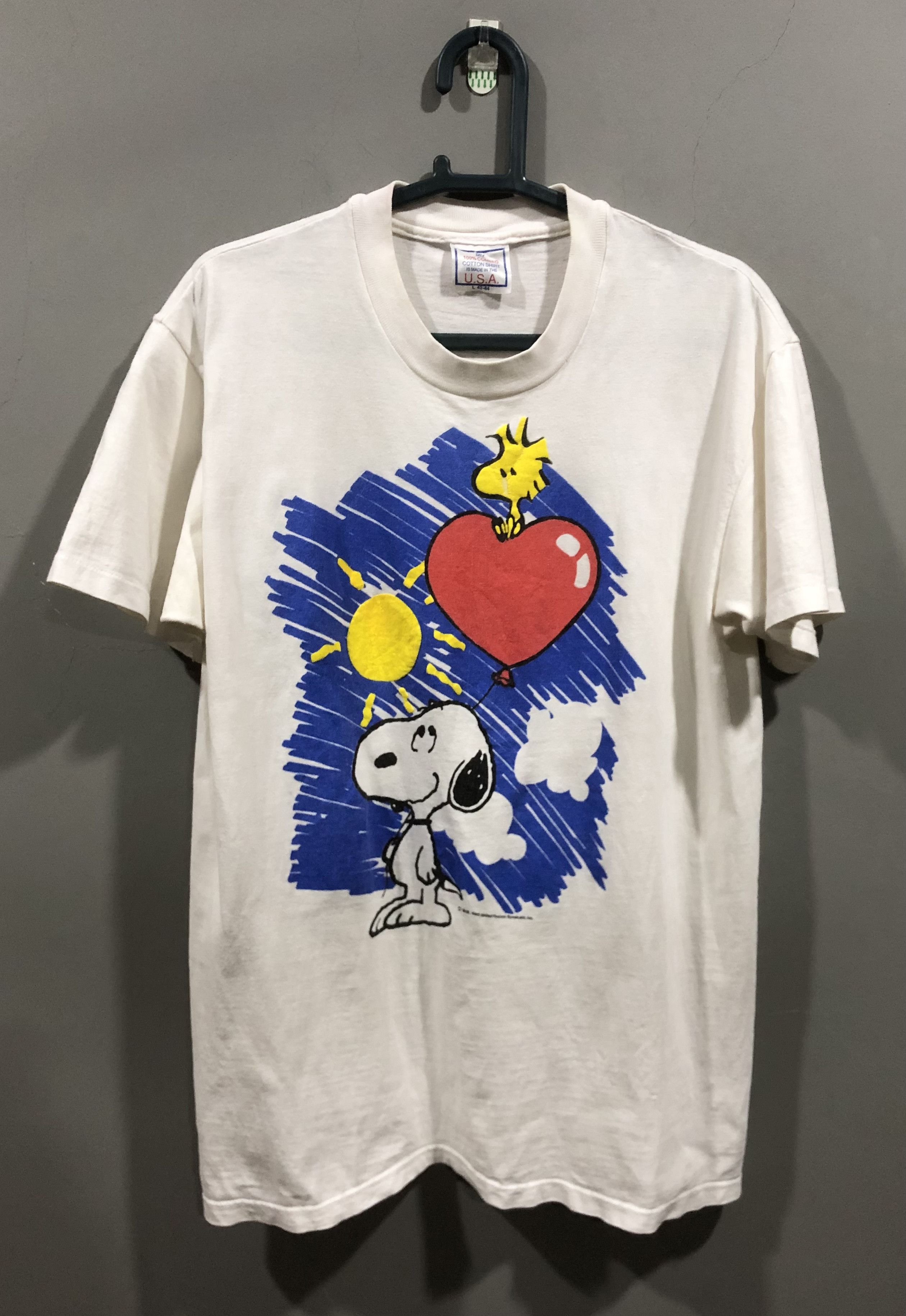 image of Cartoon Network x Syndicate Vintage Snoopy Tshirt Made In Usa in White, Men's (Size Large)