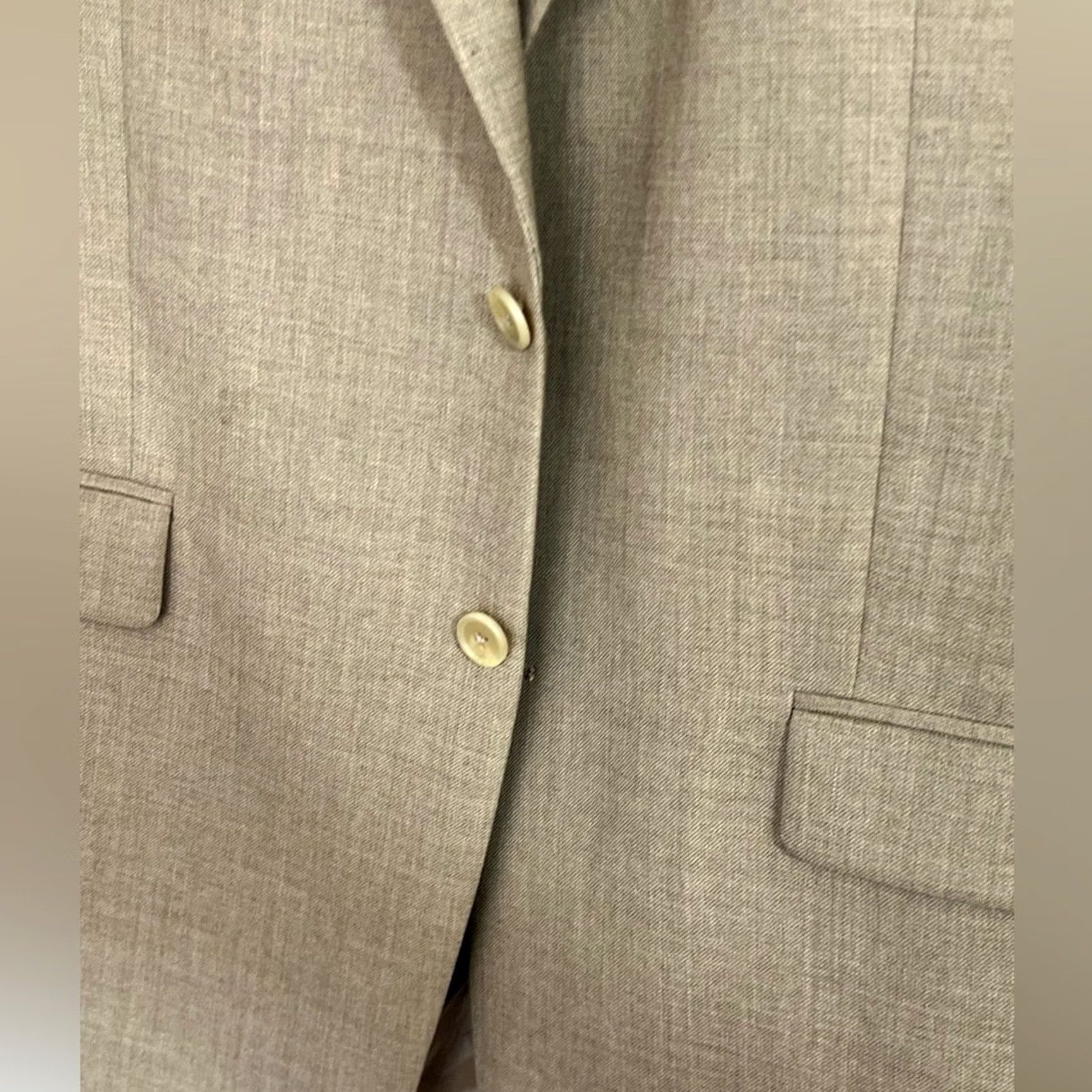 Ralph Lauren Lauren Ralph Lauren VTG Tan Wool Blazer Sport Coat Union Made Mens 46L Size 46R - 2 Thumbnail