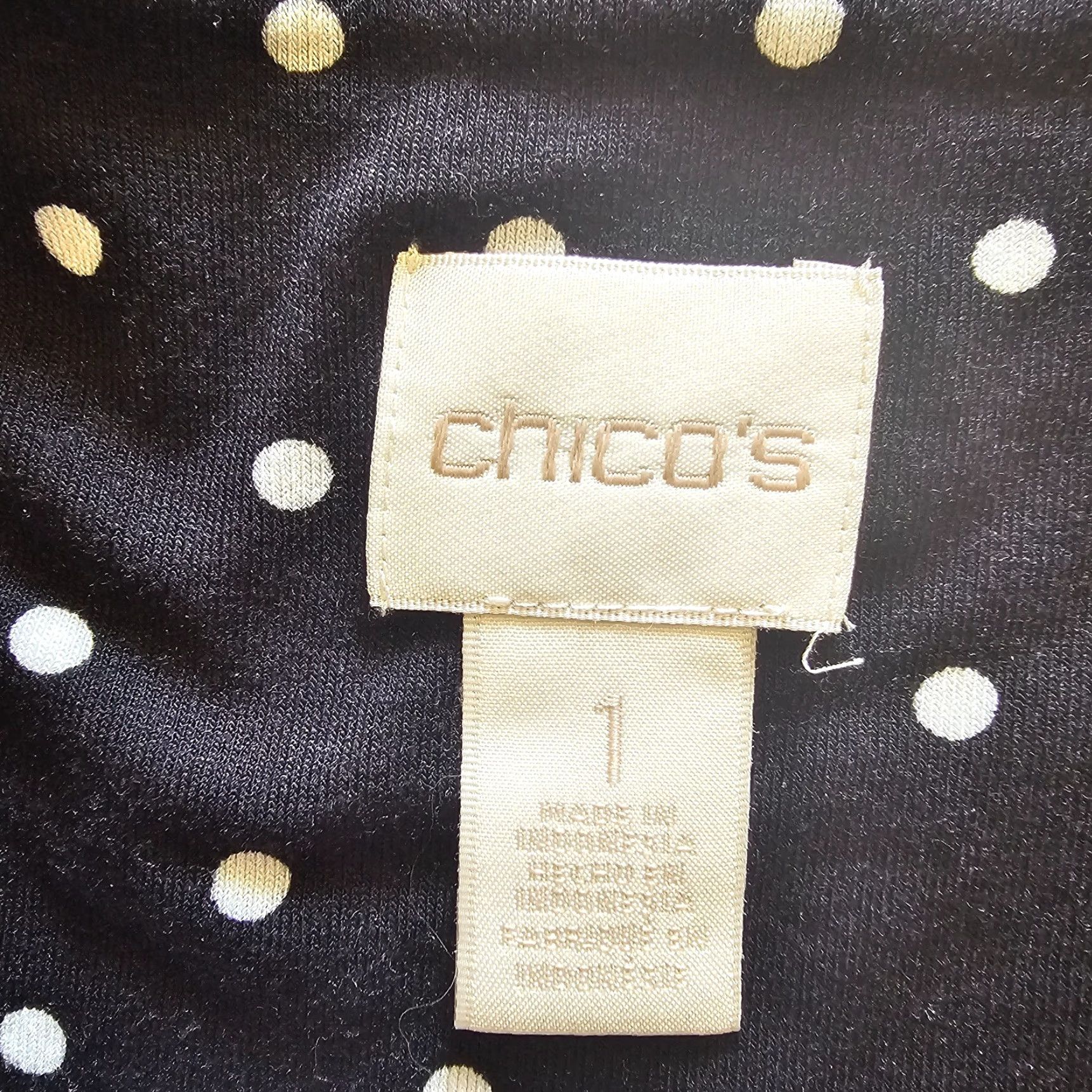 Vintage Chicos Top Womens M Black Polka Dot Peplum Ruffle Career Casual Shirt Size M / US 6-8 / IT 42-44 - 3 Thumbnail