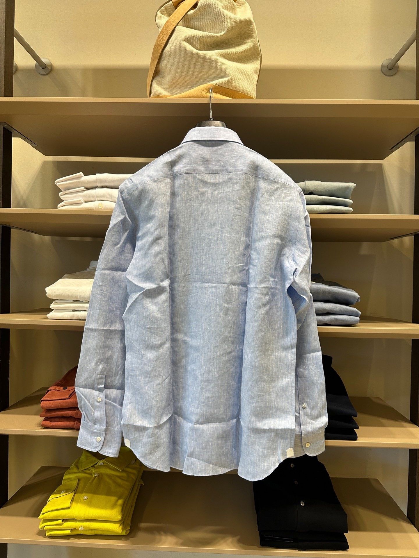 Ermenegildo Zegna Zegna Light Blue Linen Long Sleeve Shirt Size US M / EU 48-50 / 2 - 4 Thumbnail