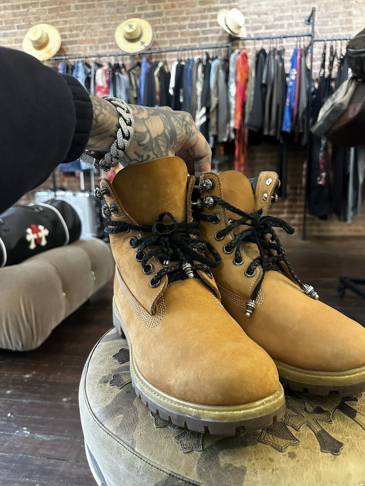 Chrome Hearts × Timberland CHROME HEARTS TIMBERLAND TIMBS BOOTS 11 11.5 Size US 11 / EU 44 - 14 Thumbnail
