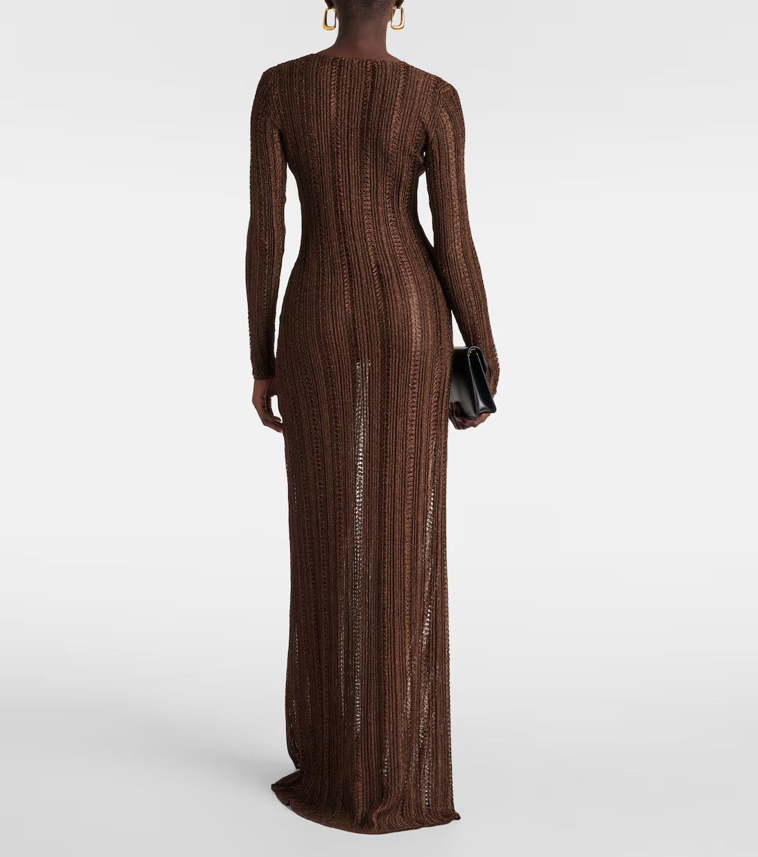 Tom Ford o1y0126 Maxi Dress in Dark Brown Size S / US 4 / IT 40 - 3 Thumbnail