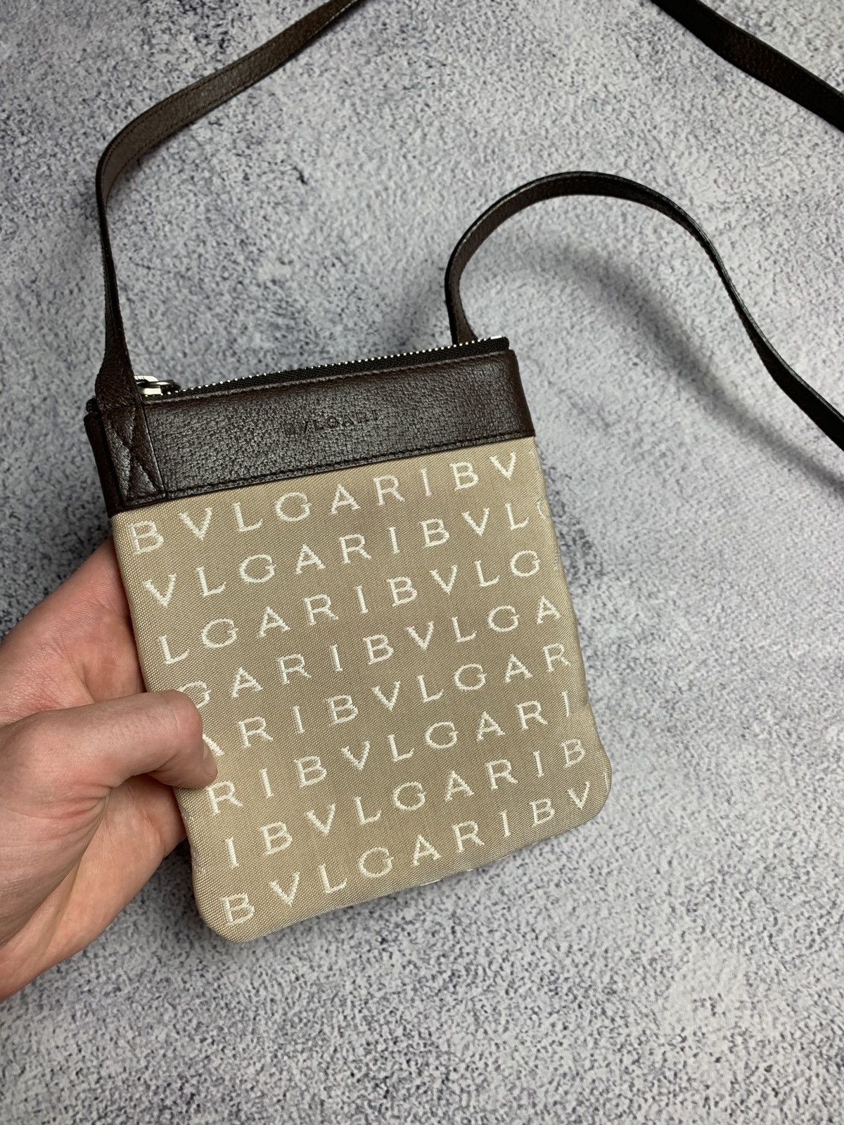 Bvlgari bvlgari logomania mini bag beige canvas leather Size ONE SIZE - 7 Thumbnail