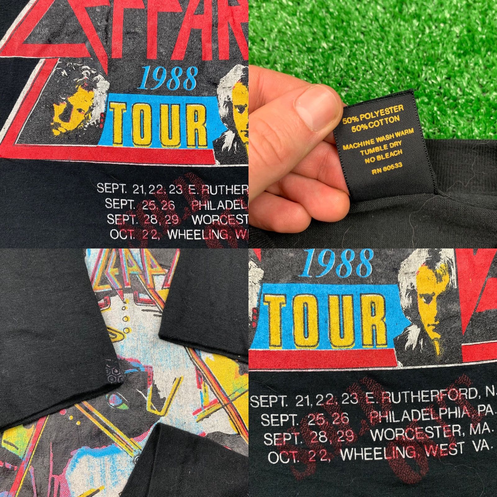 Vintage VINTAGE Def Leppard Hysteria T-Shirt Tour 1987 1988 Men Medium Black Rock Music 80s Concert Size US M / EU 48-50 / 2 - 8 Thumbnail