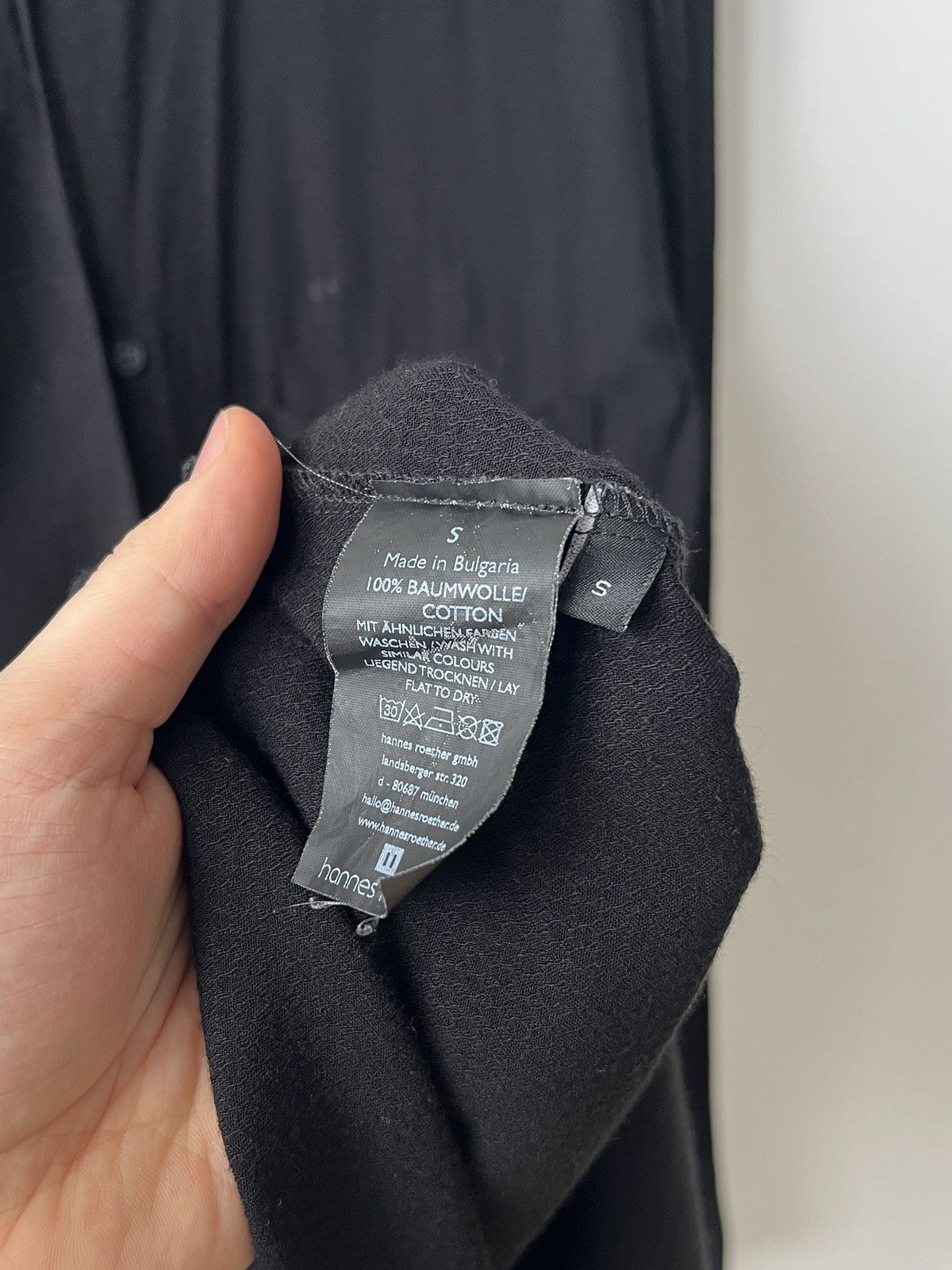 hannes roether Hannes Roether Men’s Black Cotton Shirt Size S Size US S / EU 44-46 / 1 - 9 Thumbnail