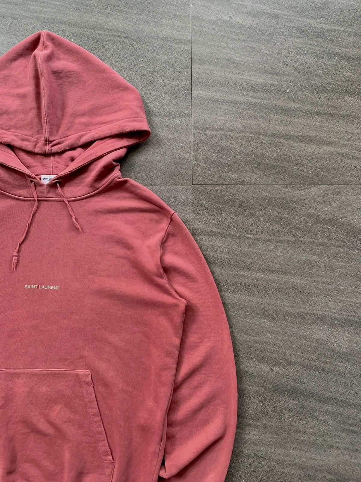 Saint Laurent Paris FREE TAX! Distressed Logo Hoodie by Hedi Slimane Size US S / EU 44-46 / 1 - 2 Thumbnail