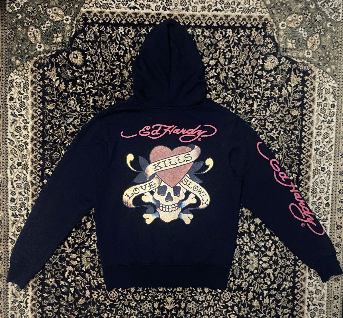 Ed Hardy Ed Hardy Love Kills Slowly Skull Logo Full Zipper Hoodie Size US M / EU 48-50 / 2 - 1 Thumbnail
