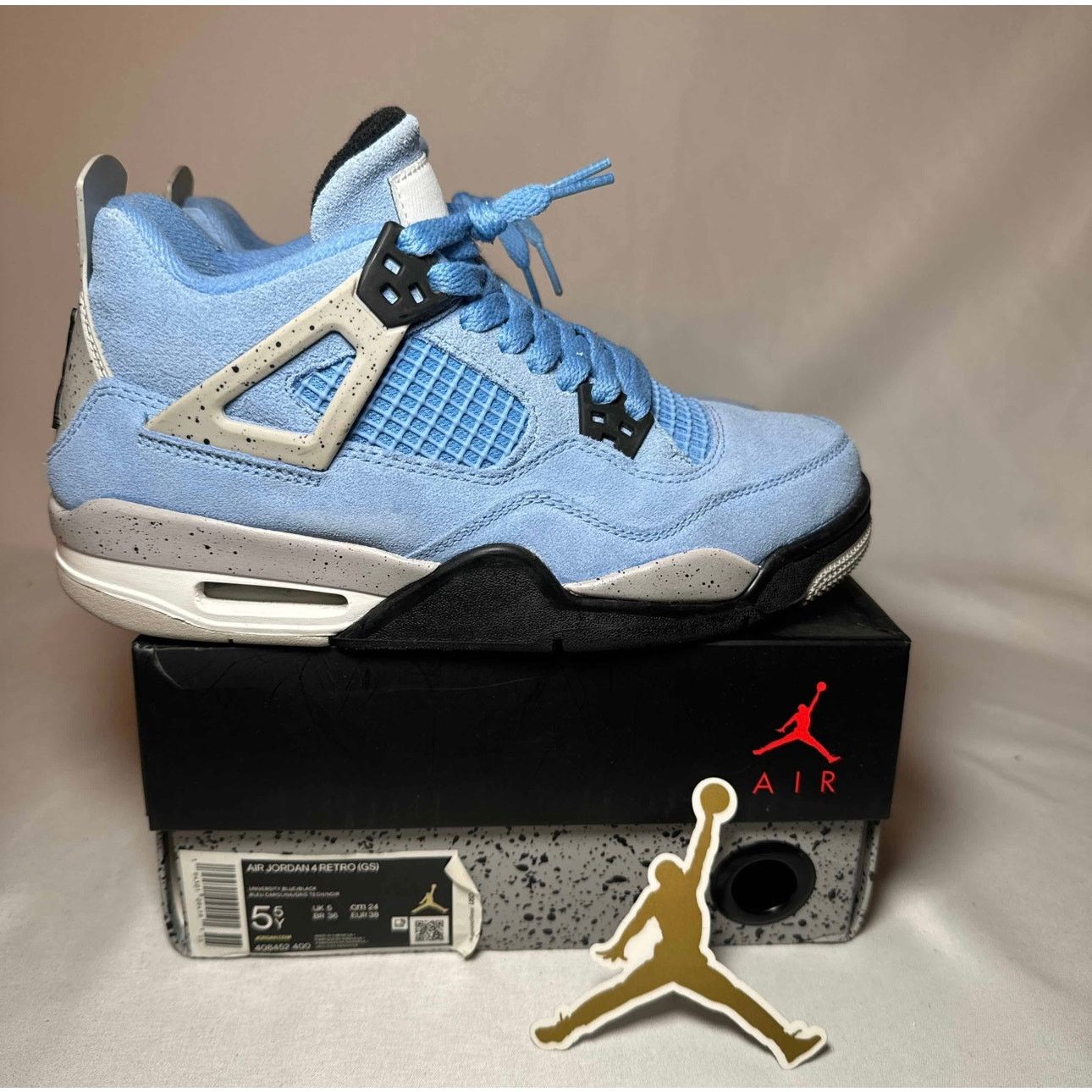 Jordan Brand × Nike Size 5.5 - Air Jordan 4 Retro GS University Blue Men's Shoes Size US 5.5 / EU 38 - 1 Thumbnail