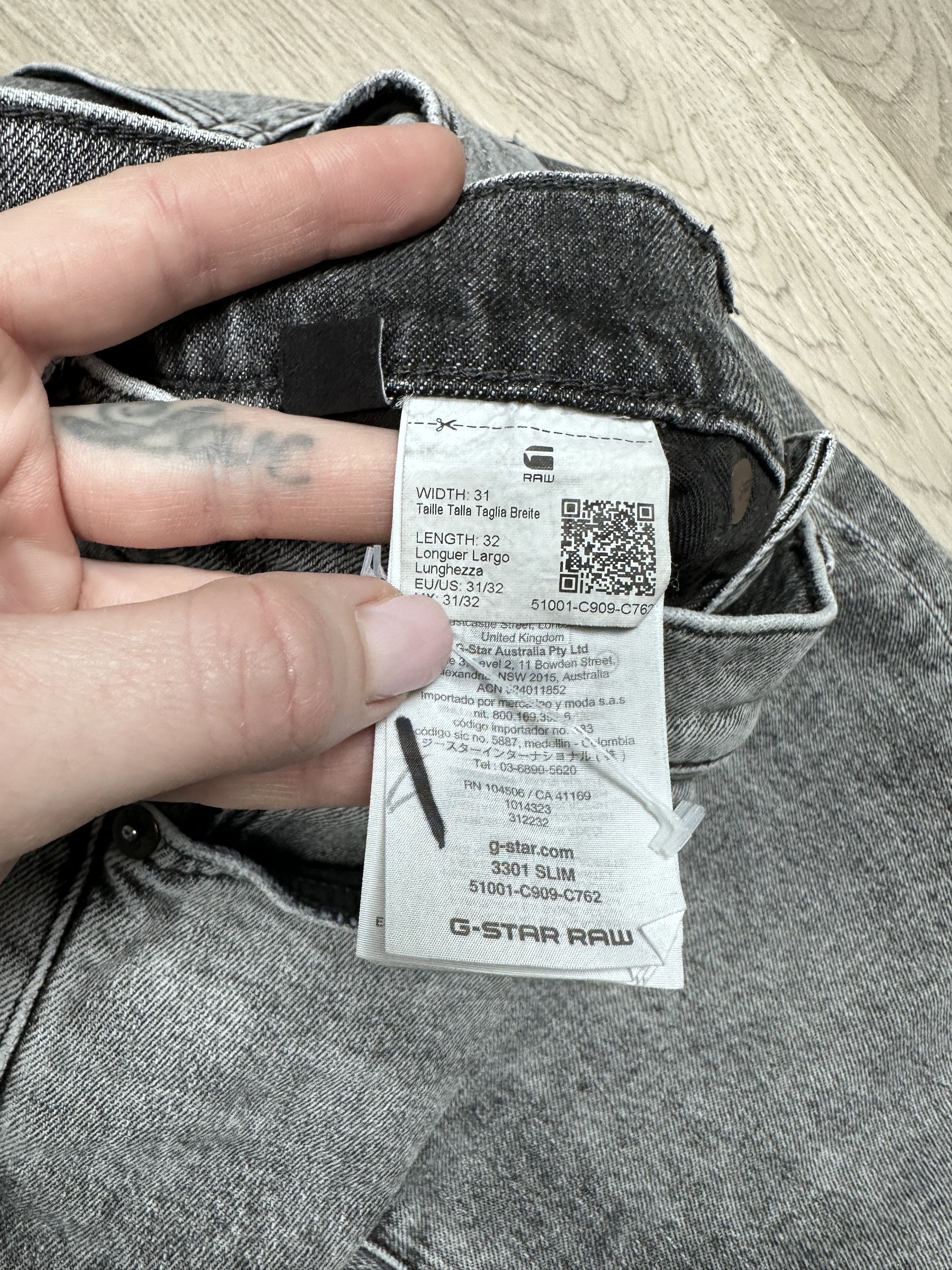 G-Star G Star Raw 3301 Slim Mens Denim Pants Jeans Size US 31 - 4 Thumbnail