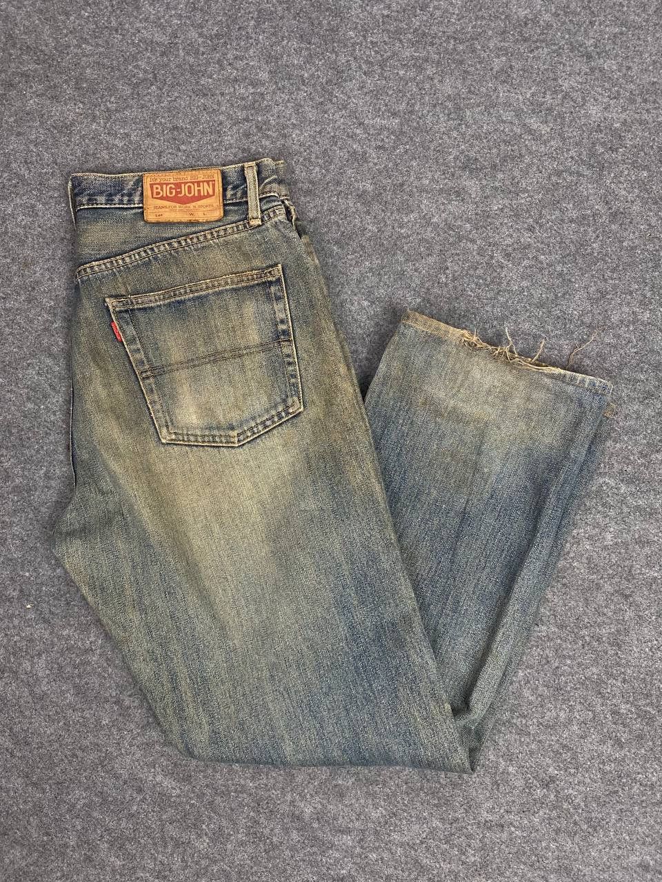 Big John vintage big john big washing distressed denim Size US 34 / EU 50 - 2 Thumbnail