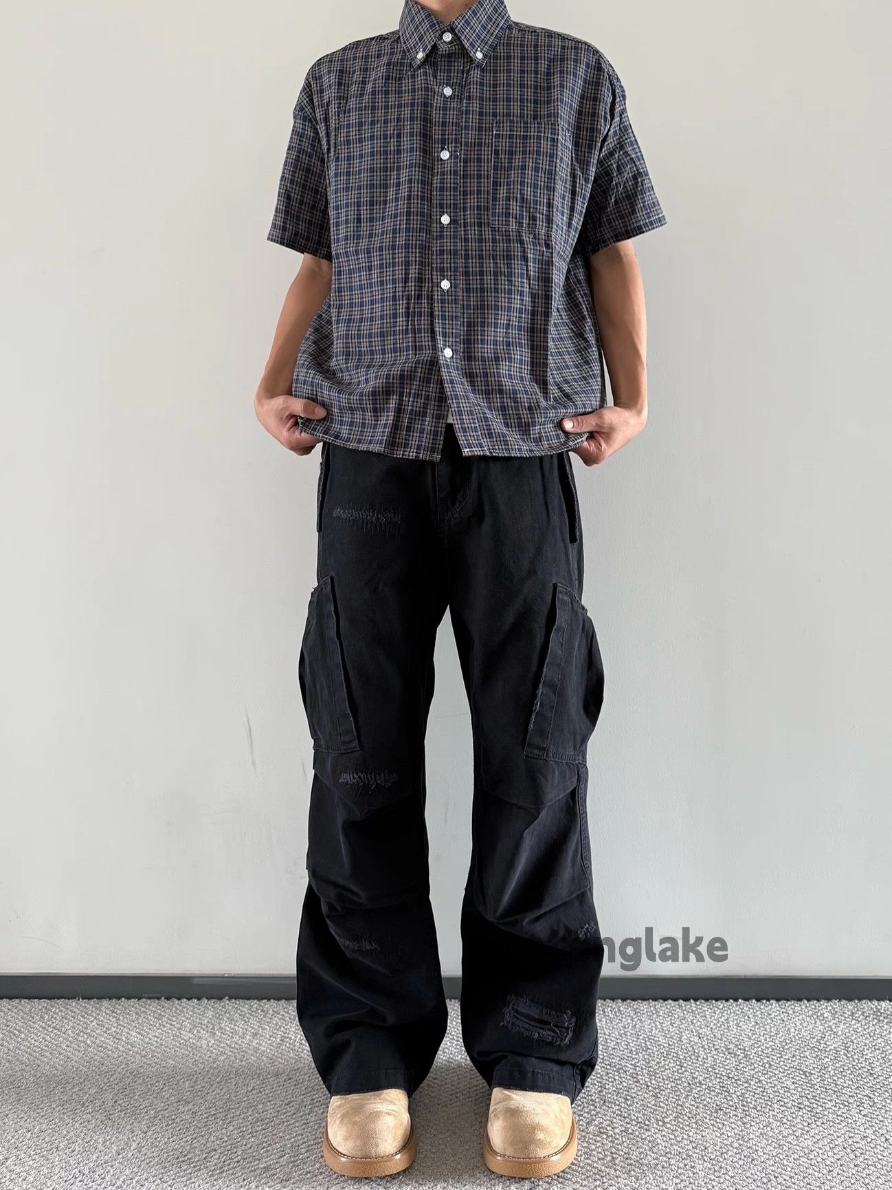 Designer × Japanese Brand × Vintage Unisex washed faded cleanfit pleated cargo pants Size US 30 / EU 46 - 4 Thumbnail