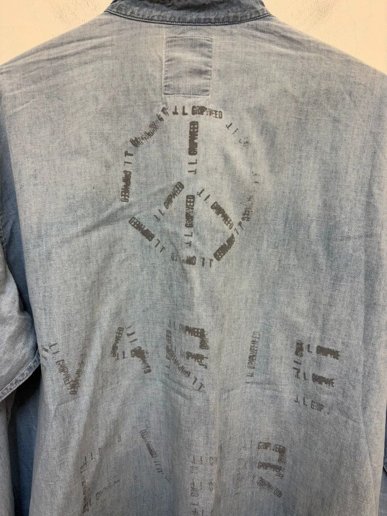 Balenciaga Denim Pullover Shirt with Graphic Design- Size US L / EU 52-54 / 3 - 9 Thumbnail