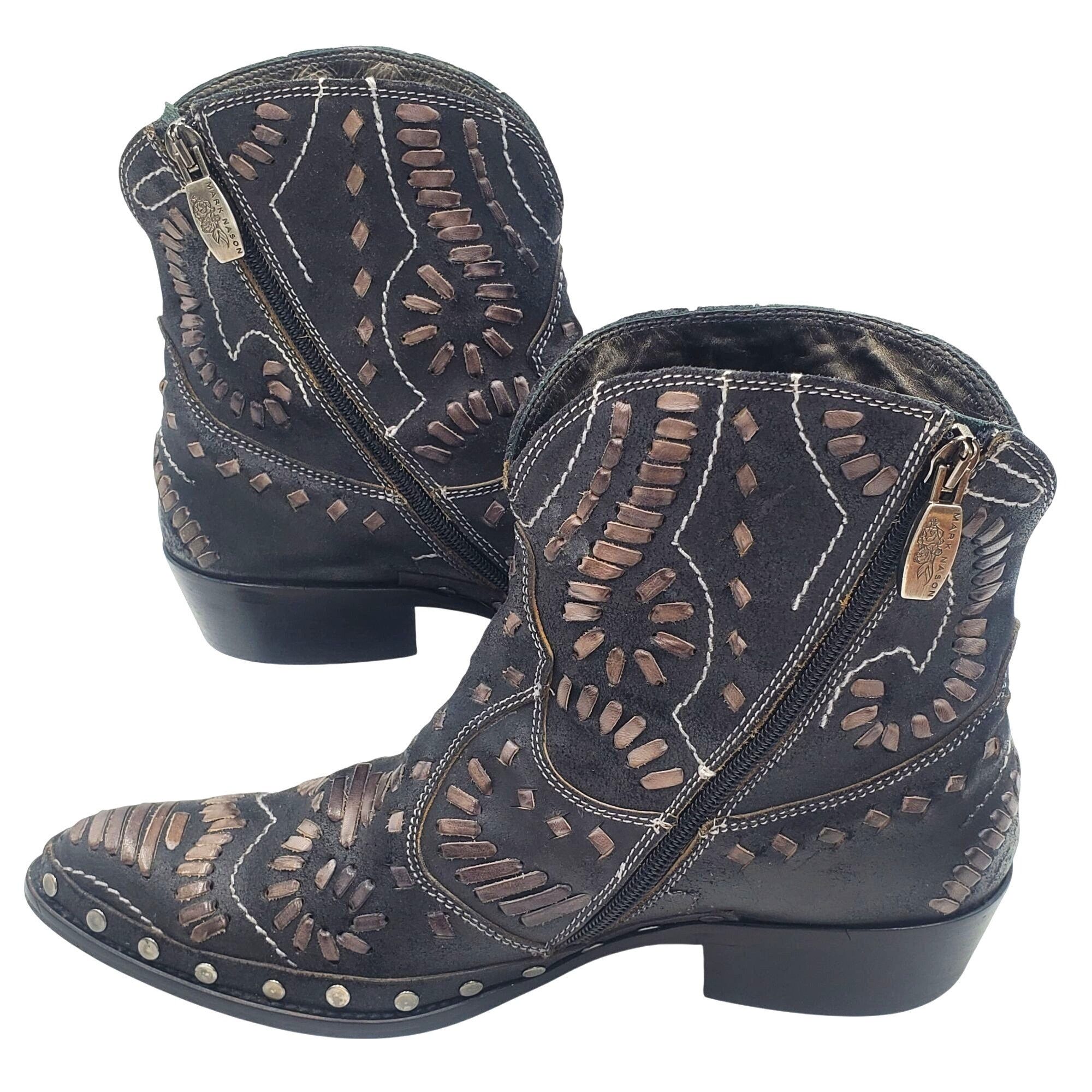 Mark Nason Italy Mark Nason Women's size 8.5 Black Leather distressed W Size US 8.5 / IT 38.5 - 16 Thumbnail