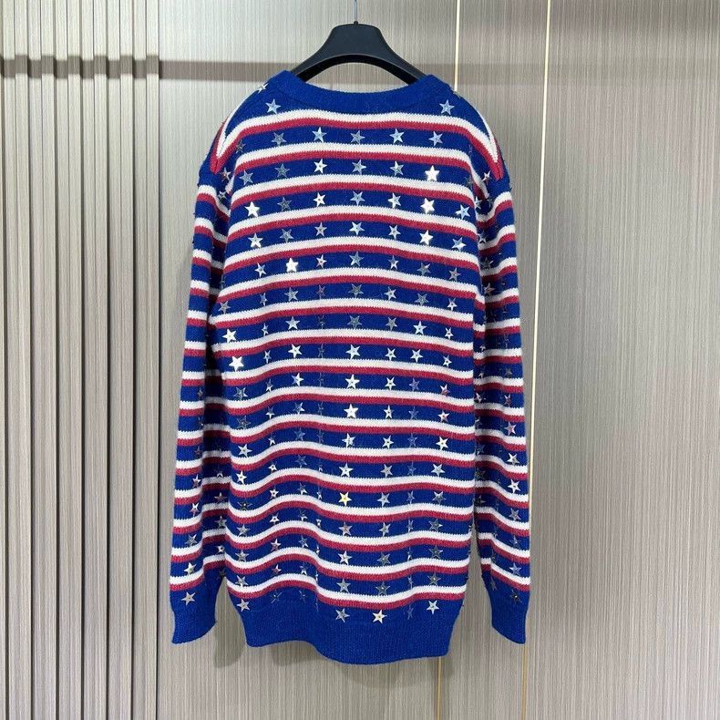 Celine Celine Star Striped Wool Knit Cardigan Size US S / EU 44-46 / 1 - 2 Thumbnail