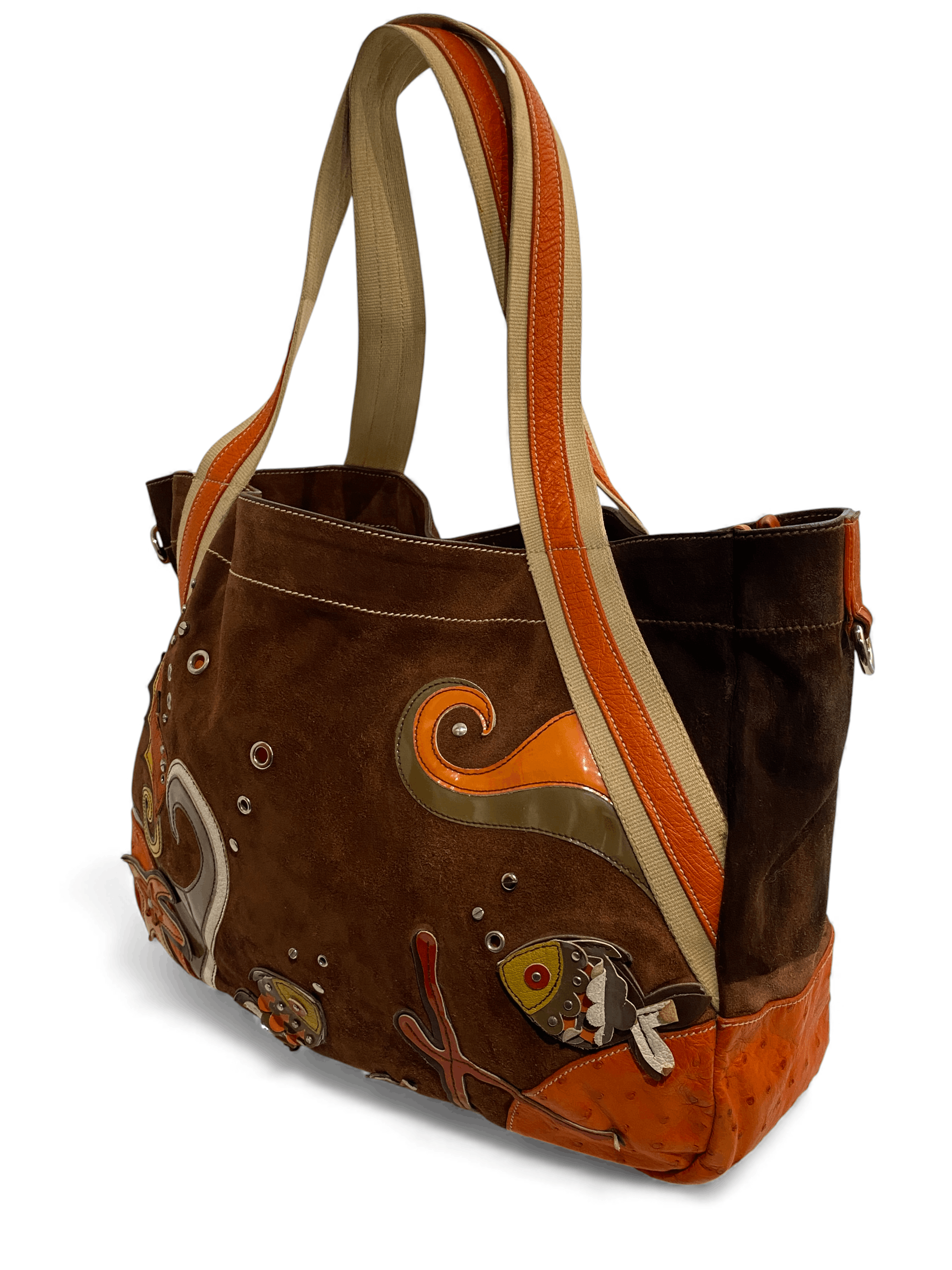 Prada Prada Canapa Triangle Logo Sea Shoulder Tote Bag Vintage Y2K Size ONE SIZE - 5 Thumbnail