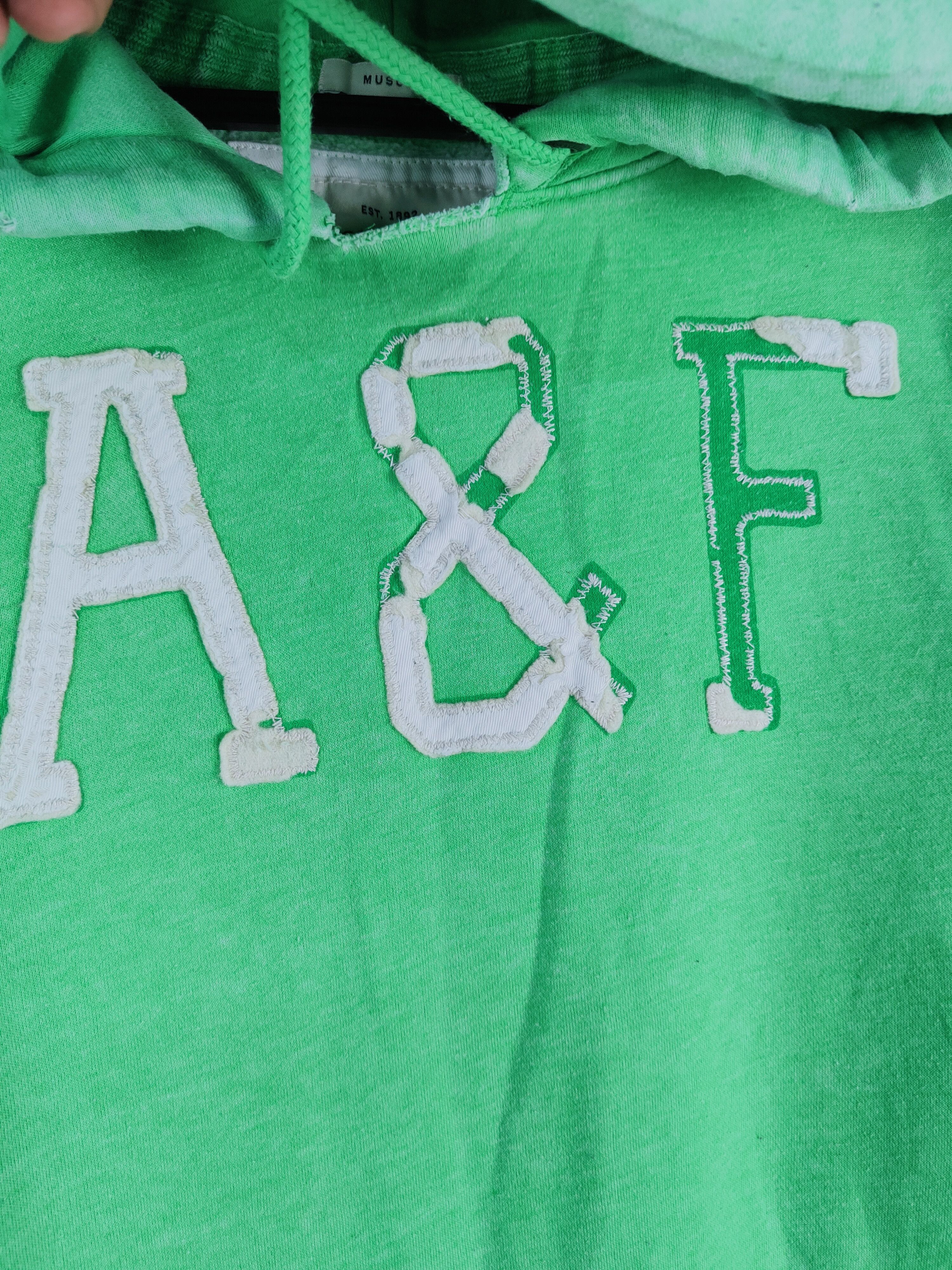 Abercrombie & Fitch × Vintage Abercrombie & Fitch Light Green Vintage Hoodie Sweatshirts Size US XXL / EU 58 / 5 - 3 Thumbnail