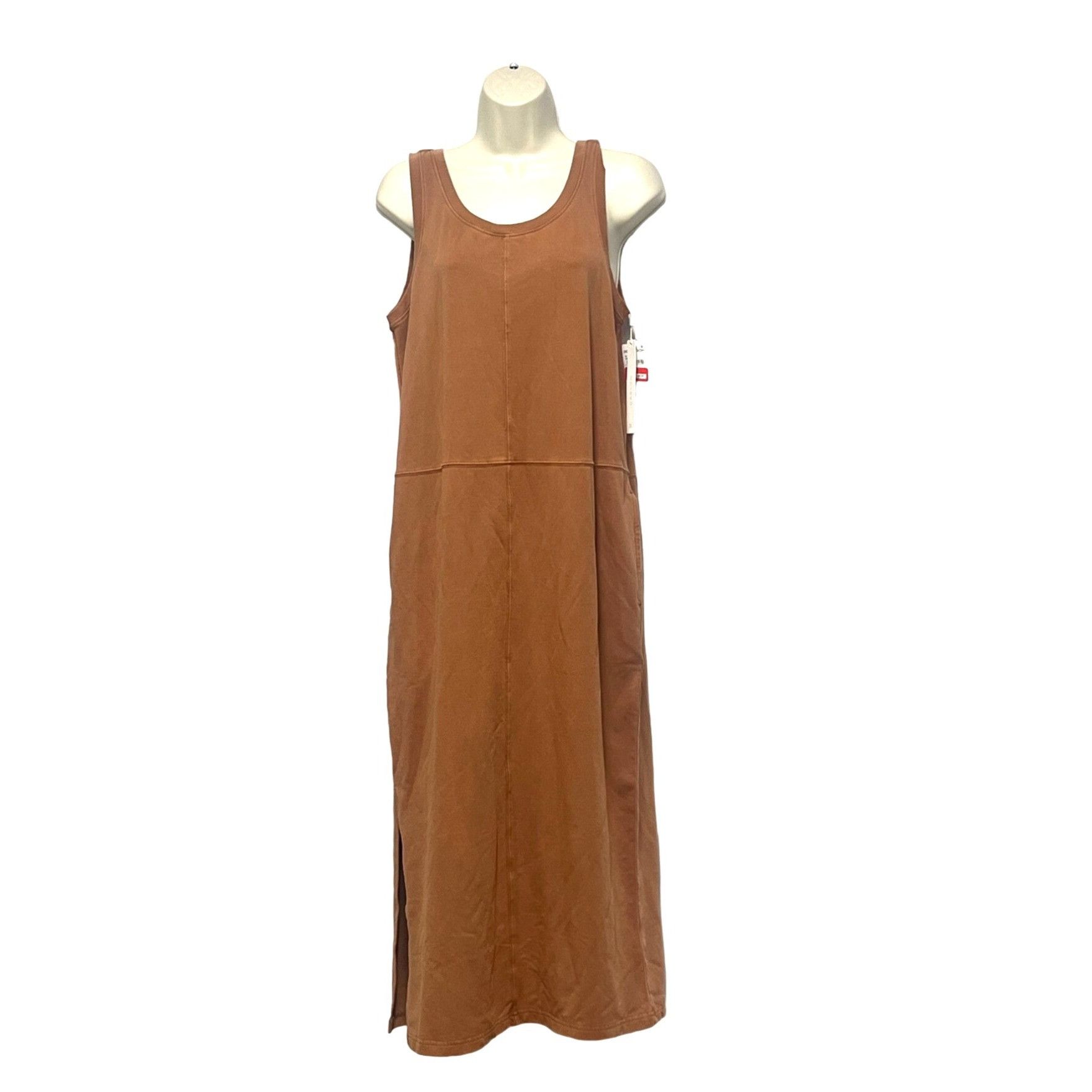 Other CASLON Scoop Neck Paneled Tank Dress In Washed Rust Argan Oi Size M / US 6-8 / IT 42-44 - 1 Thumbnail
