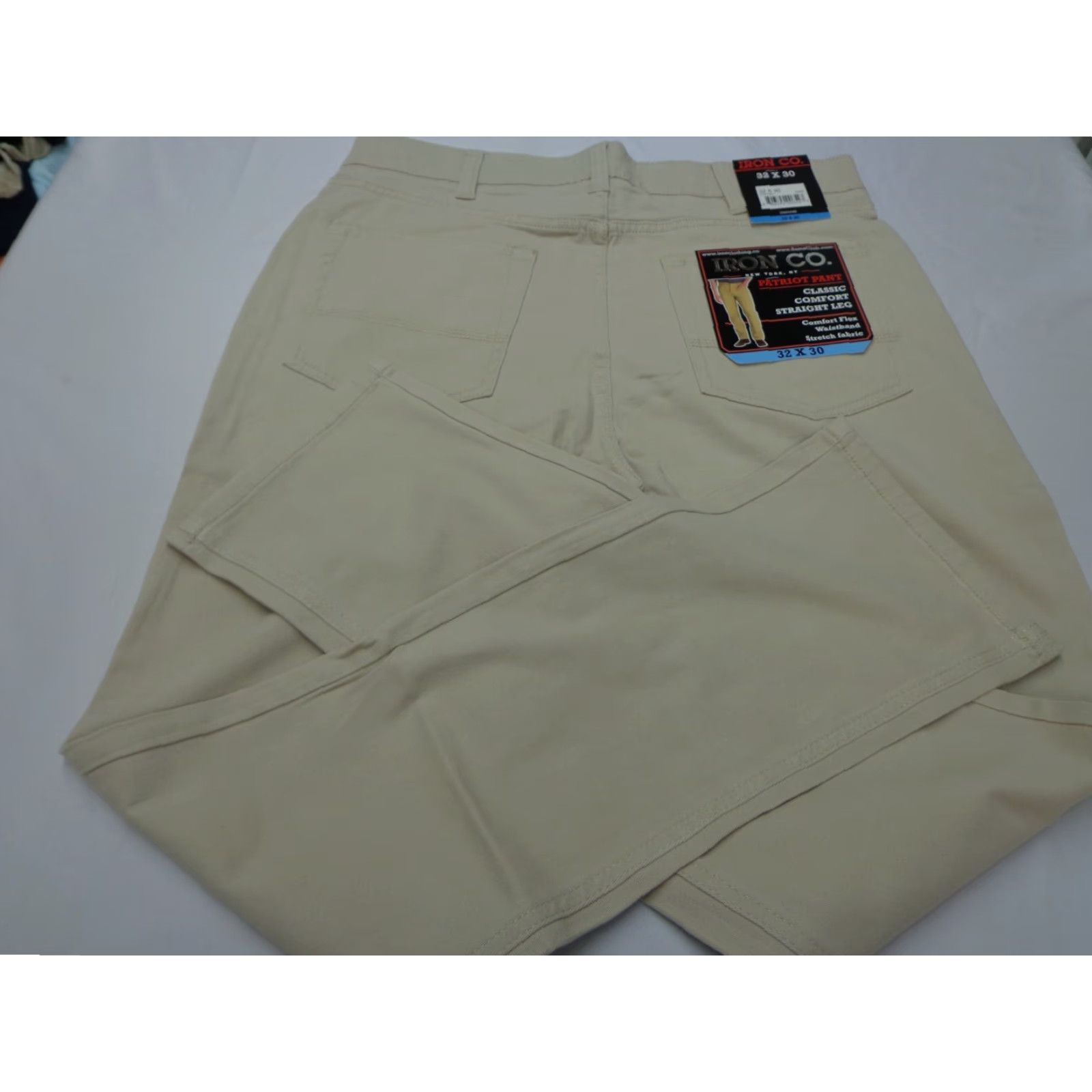 Vintage Iron Co. Men's Classic Stretch Comfort Patriot Pants Dune Ivory 32 x 30 Chino Straight Regular Modern Comfort Mens Size US 32 / EU 48 - 6 Thumbnail