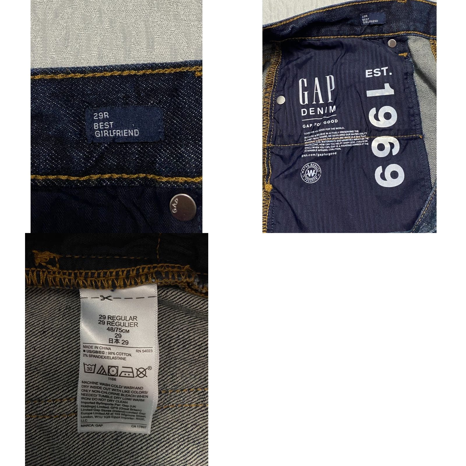 Gap Gap Best Girlfriend Capri Jeans Women's 29 Blue Denim Distressed Frayed Hem Capris 5-Pocket Size ONE SIZE - 8 Thumbnail