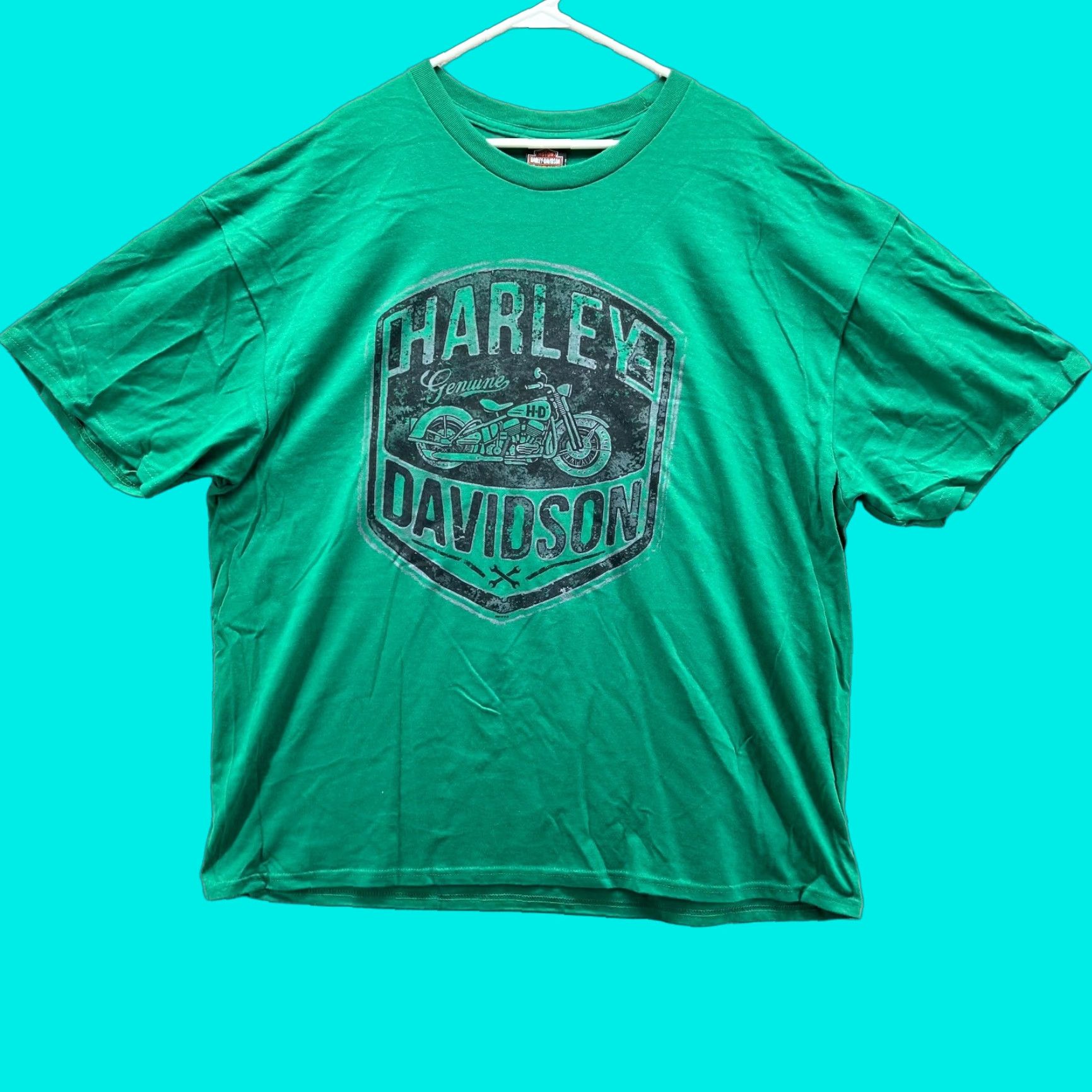 Harley Davidson Harley-Davidson Shirt Men 3XL Green Casual Cotton Motorcycle Biker NEW T-Shirt Adult 3XL Mens Regular Short Sleeve Crew Neck Logo Vintage: No Size US XXL / EU 58 / 5 - 1 Thumbnail