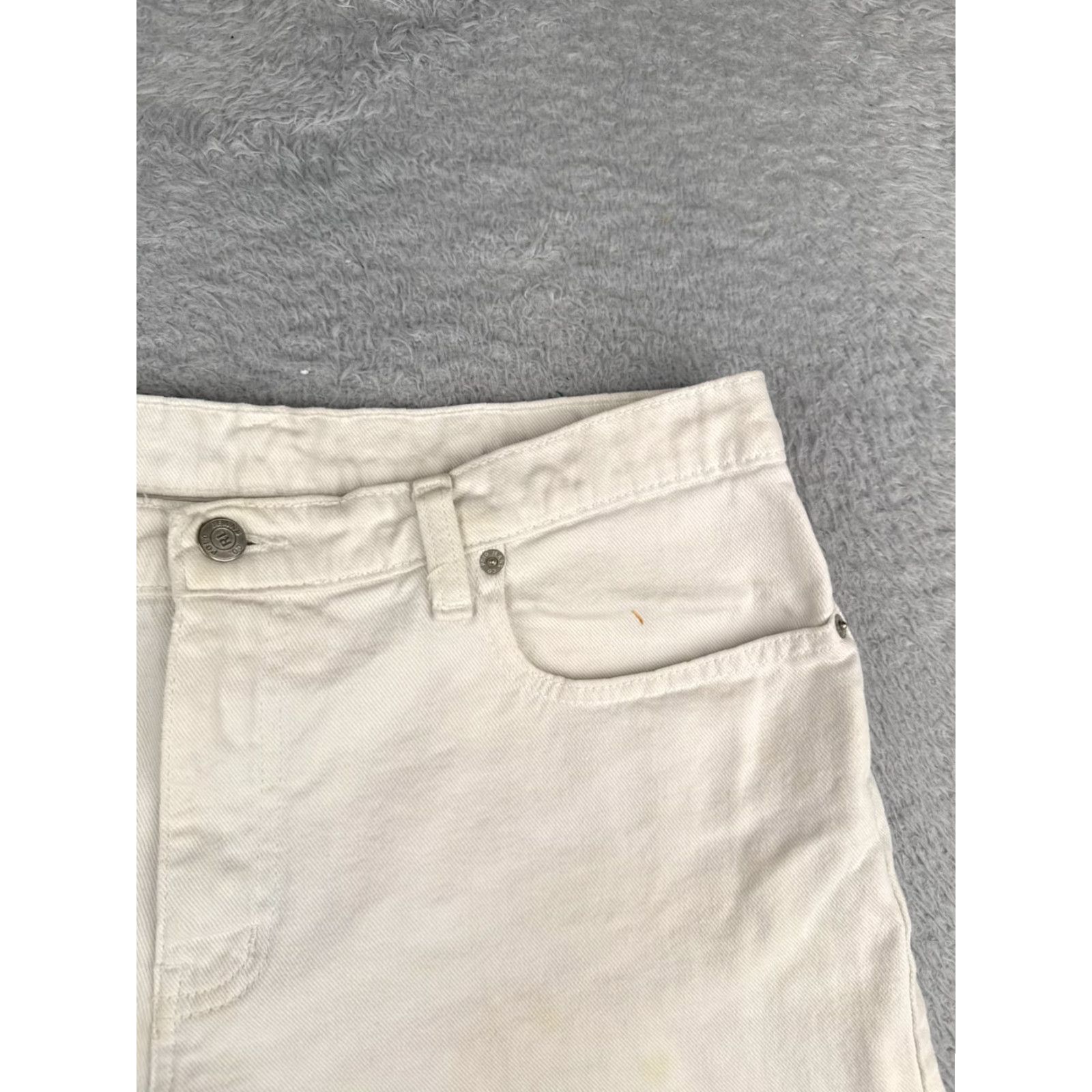 Polo Ralph Lauren VINTAGE Polo Ralph Lauren Shorts Women Denim 100% Cotton Mid Rise White 32x5 Regular Inseam 5" 12 Ladies Size 34" / US 12 / IT 48 - 5 Thumbnail