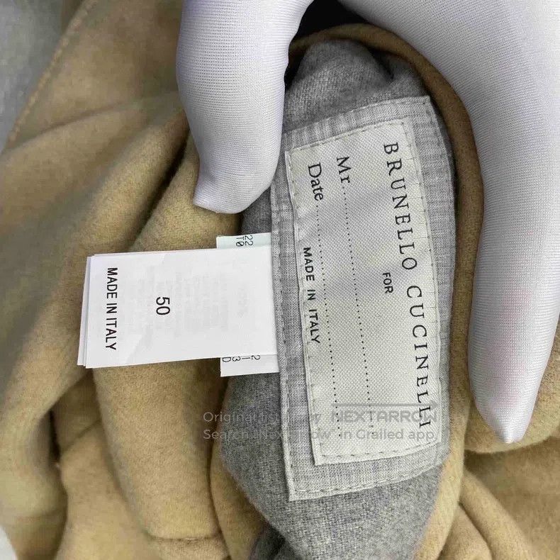 Brunello Cucinelli Brunello Cucinelli Double-faced Zhongshan Suit, Beige Brow Size 50L - 5 Thumbnail
