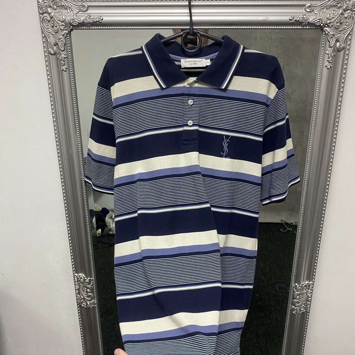 Yves Saint Laurent Vintage Yves Saint Lauren Striped Polo Shirt Size US XL / EU 56 / 4 - 3 Thumbnail