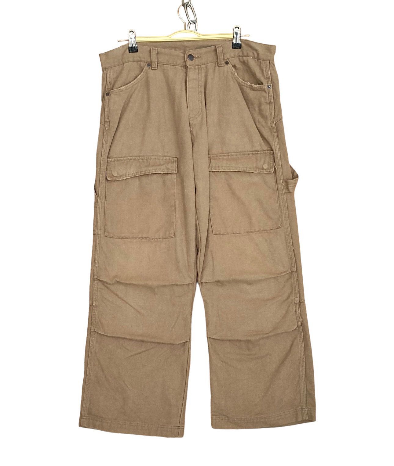 Japanese Brand Daily News Brown Duck Cotton Carpenter Baggy Denim Y2k Size US 34 / EU 50 - 1 Thumbnail
