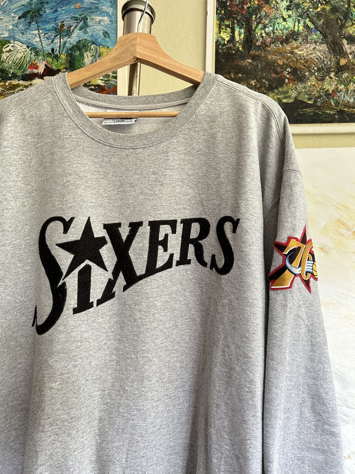 NBA Vintage Sixers Basketball Oversize Sweatshirt Size US L / EU 52-54 / 3 - 4 Thumbnail