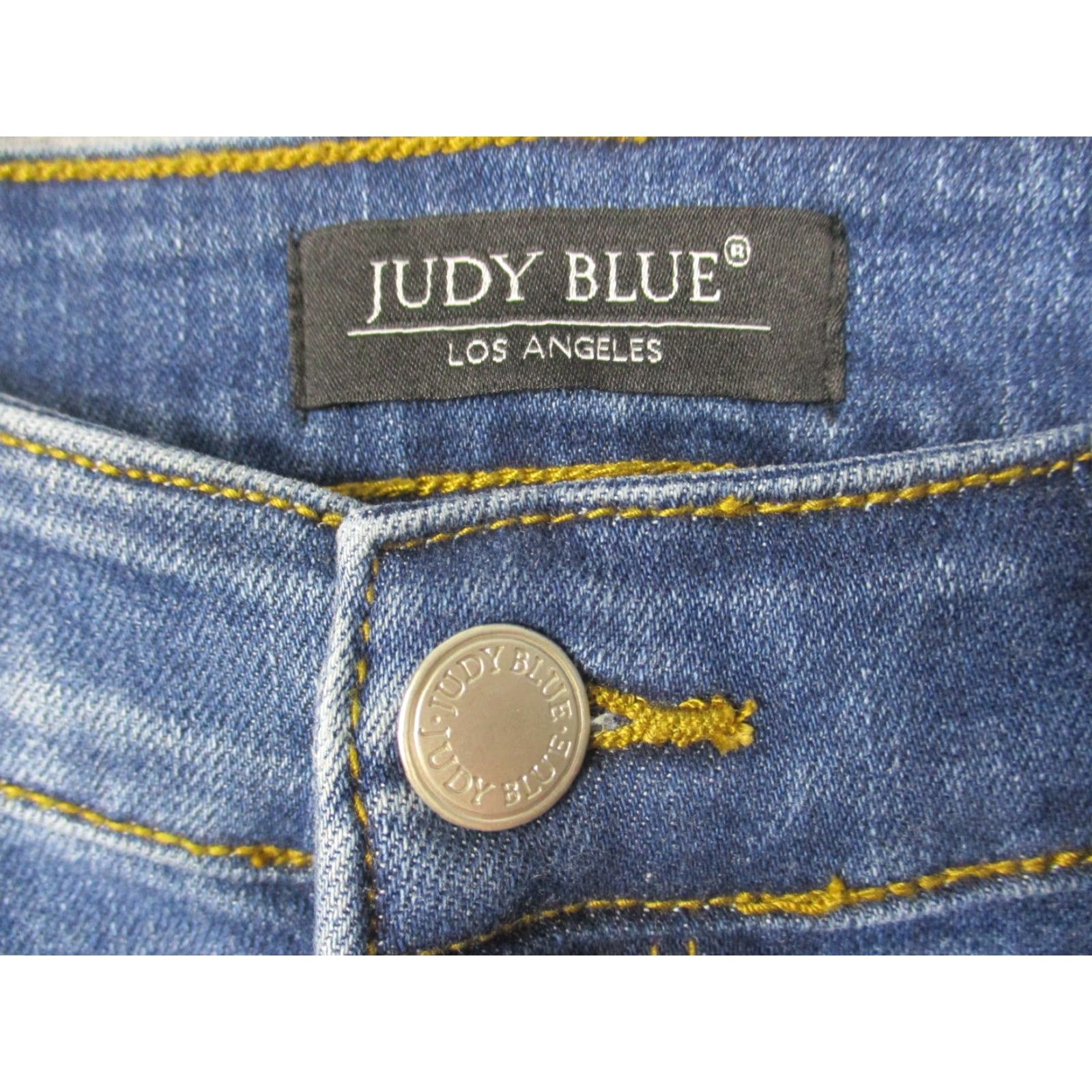 Vintage Judy Blue Jeans Cropped Distressed Stretch Comfort Sz 7/28 Blue Denim Regular 5-Pocket Womens Jeans Size 28" / US 6 / IT 42 - 3 Thumbnail