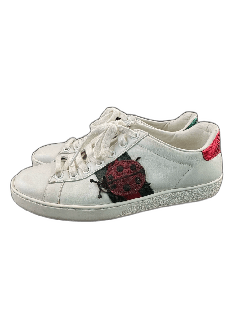 Gucci GUCCI ACE Leather Pineapple Embroidered Sneakers Size US 5 / IT 35 - 1 Thumbnail