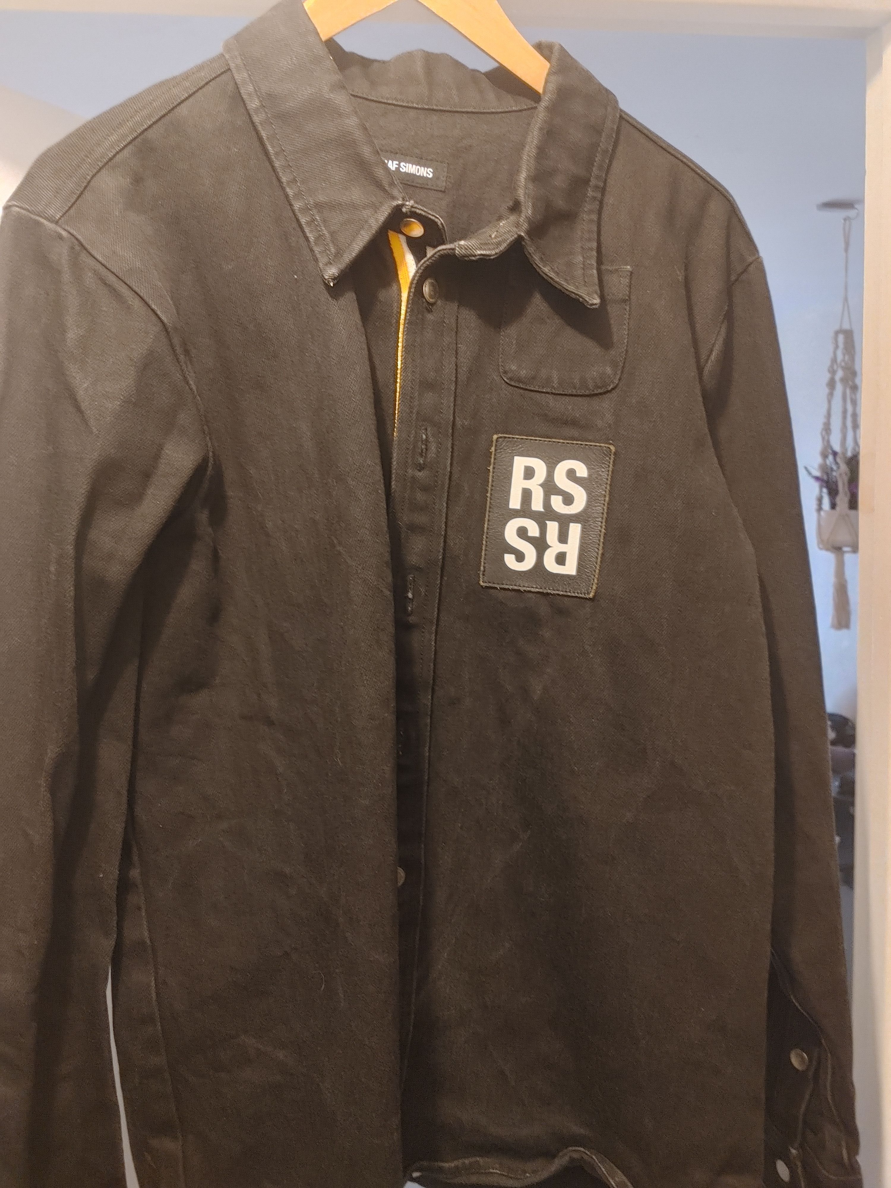 image of Raf Simons Black Denim Shirt, Men's (Size Large)